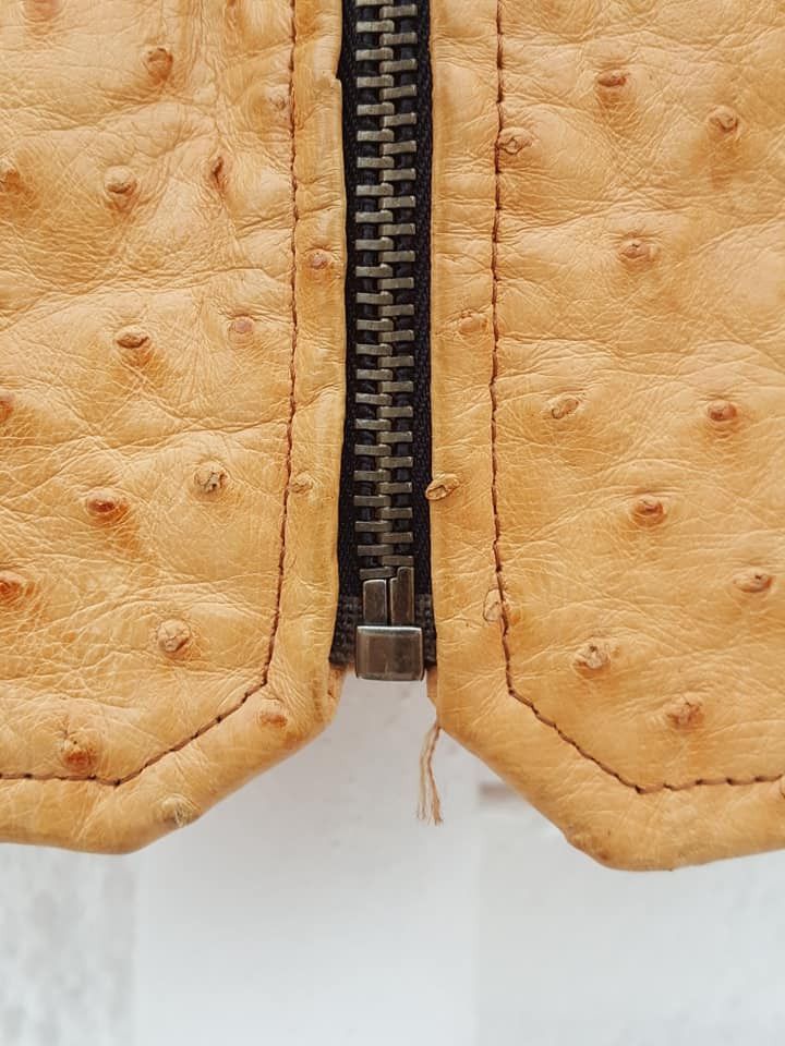 Giani Bernini BERNINI Beverly Hills Ostrich Genuine Leather Bomber Jacket Size US L / EU 52-54 / 3 - 20 Thumbnail