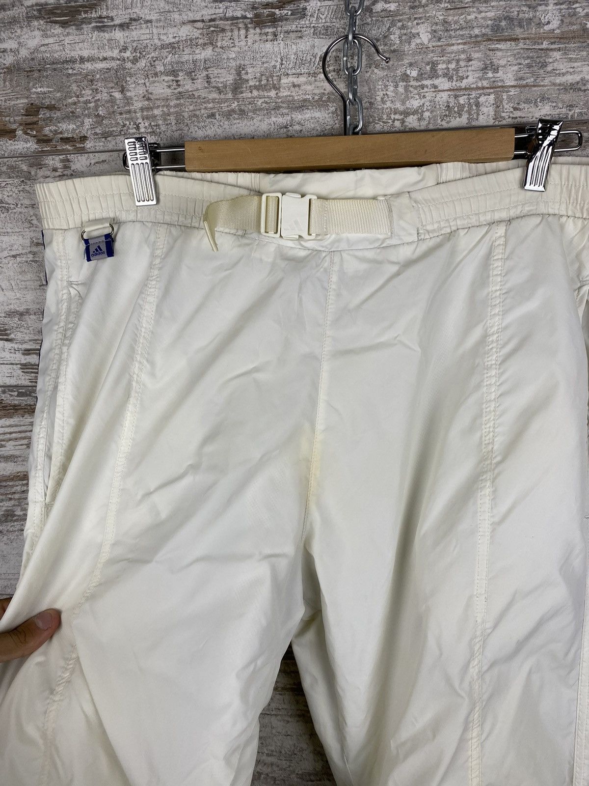 Adidas × Vintage Mens Vintage Adidas Stripes Sweatpants joggers drill pants Size US 32 / EU 48 - 5 Thumbnail