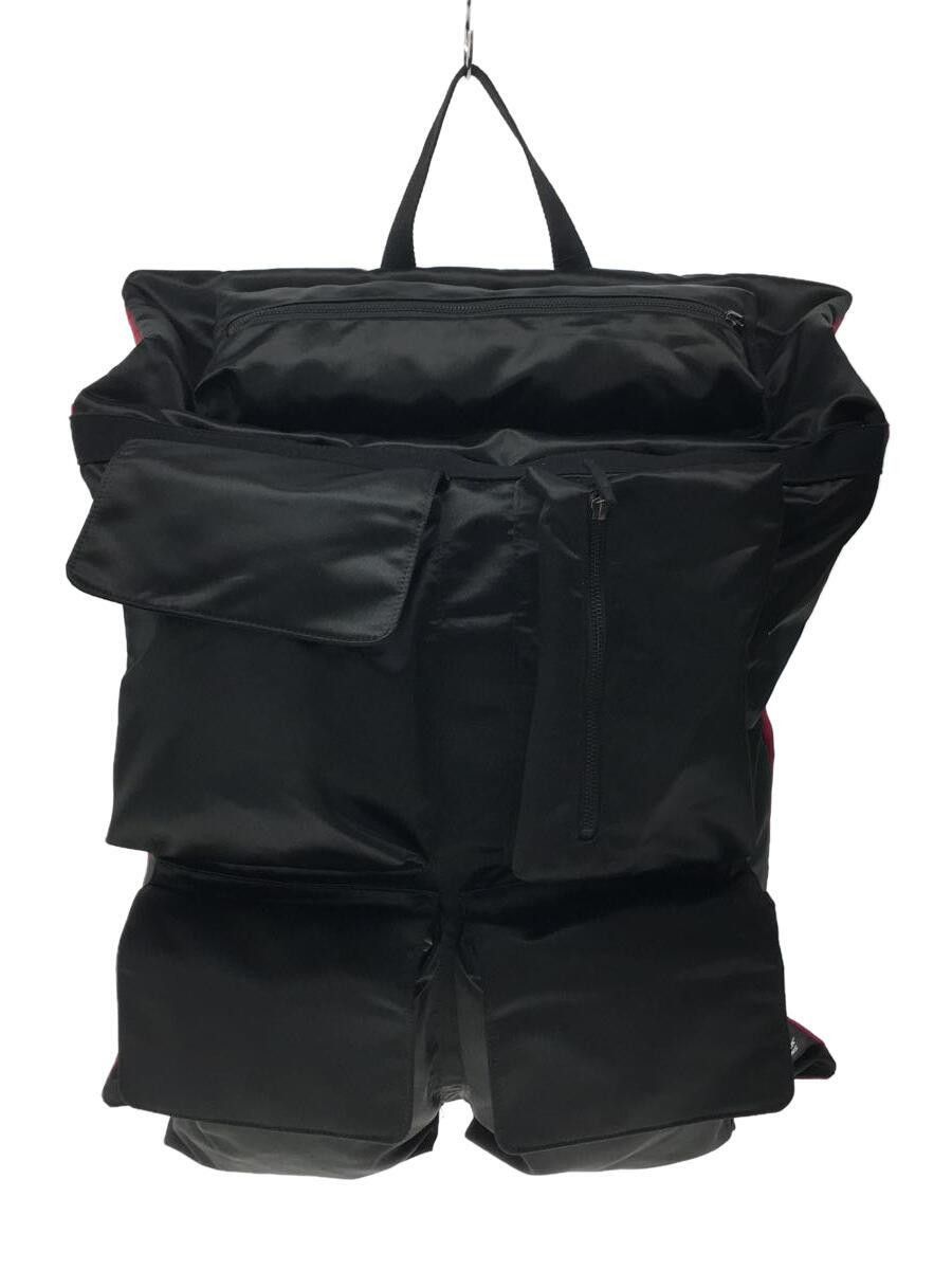 image of Raf Simons Goth Poster Cargo Utility Backpack in Black, Men's