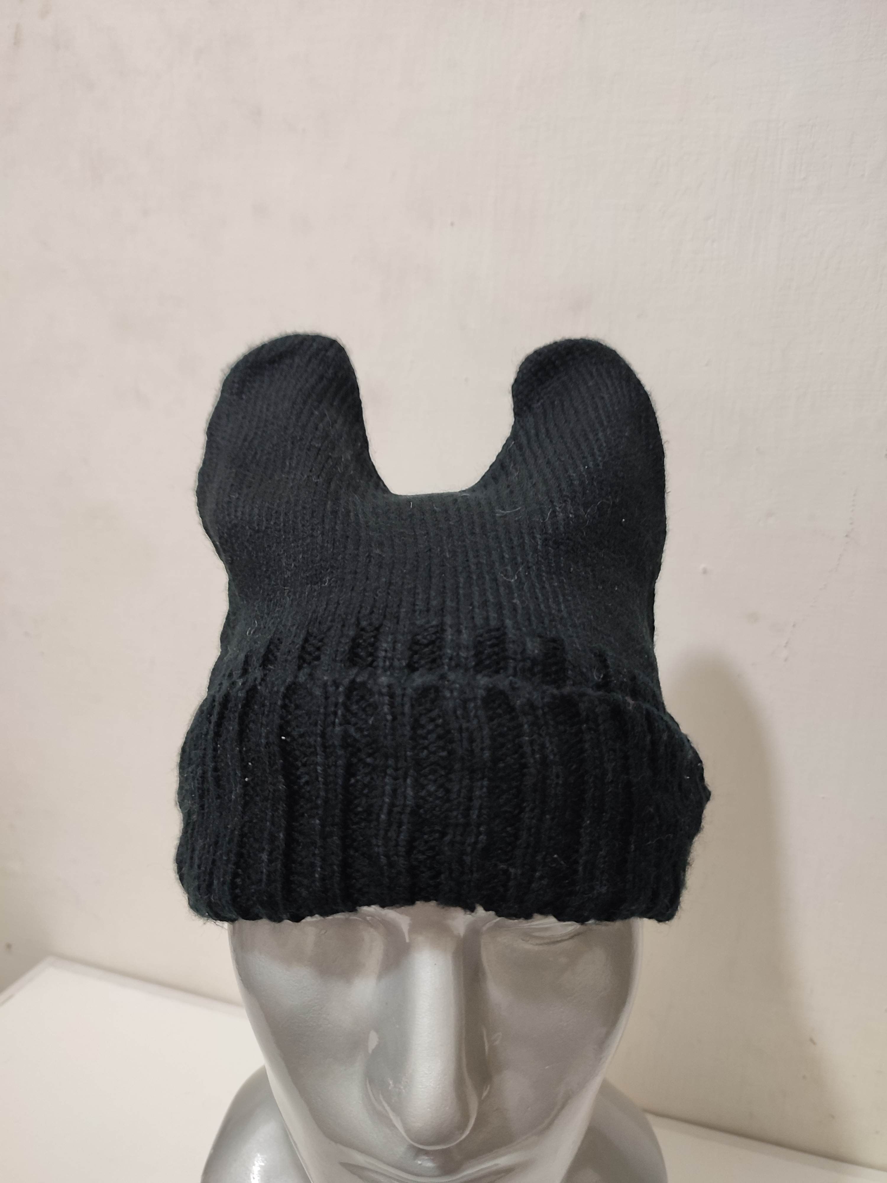 Other Unknown Black Bunny Ear Horn Devil Design Beanie hats Size ONE SIZE - 2 Thumbnail