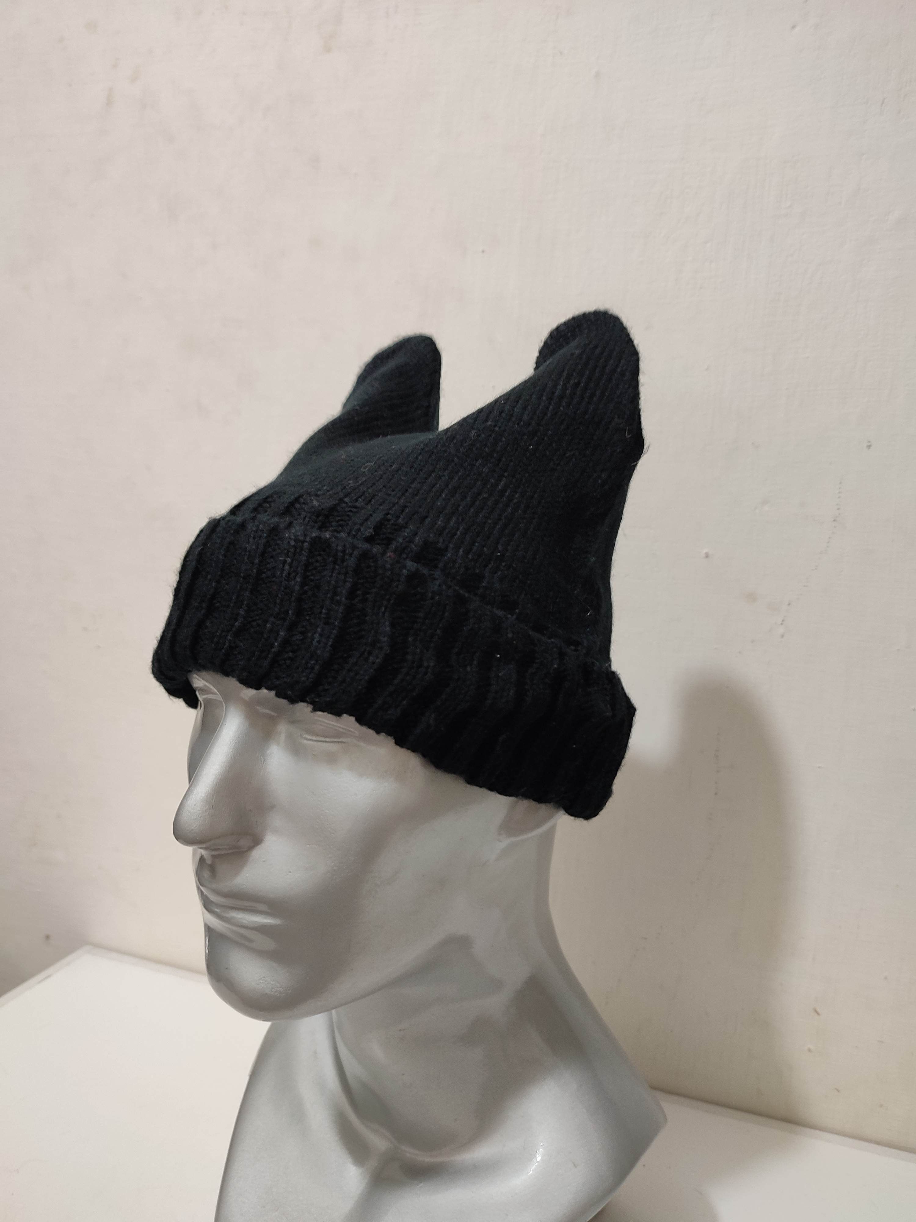 Other Unknown Black Bunny Ear Horn Devil Design Beanie hats Size ONE SIZE - 3 Thumbnail