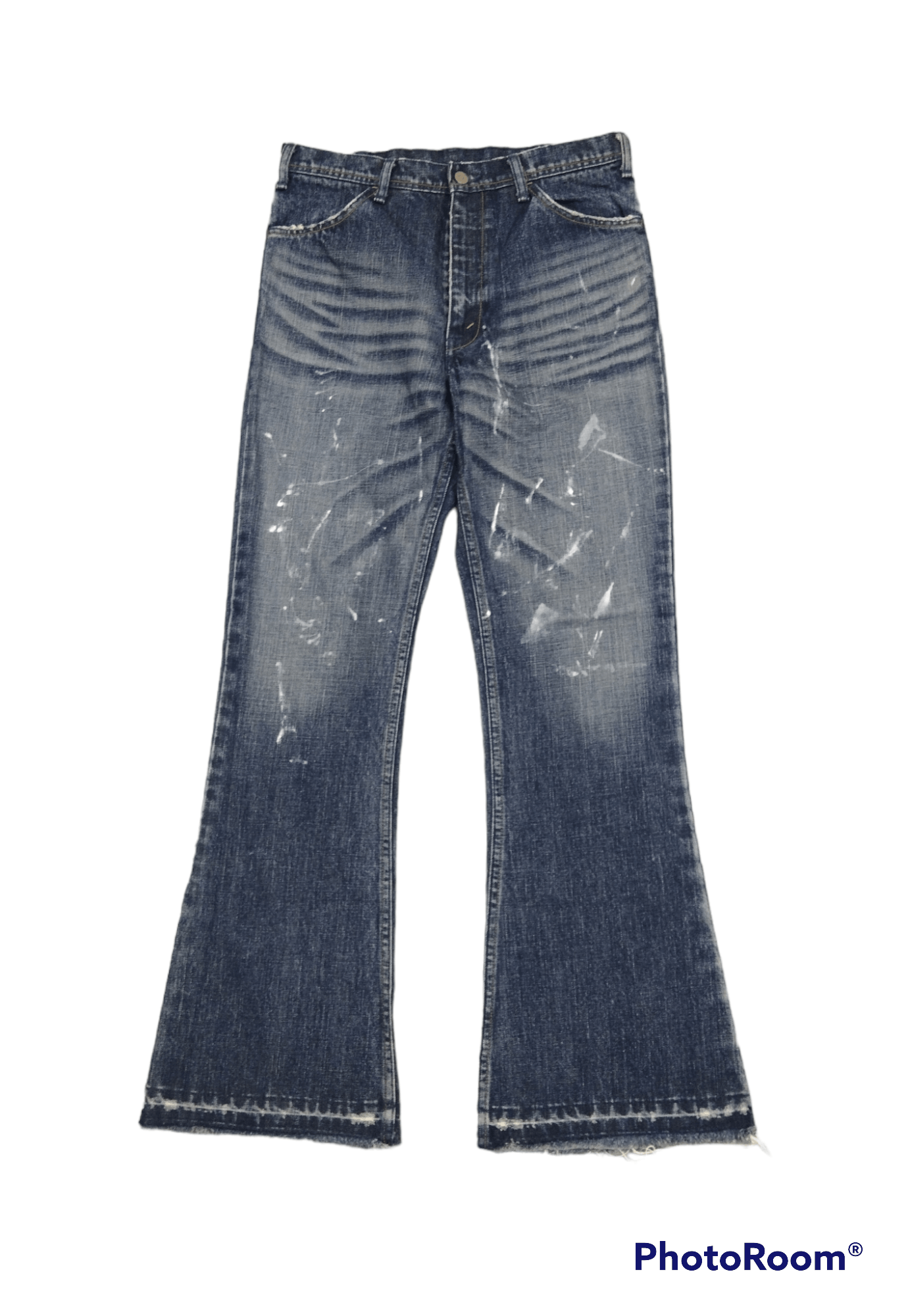 image of Avant Garde x Levis Vintage Clothing Flaredistressed Splatted Levis 503-03 Made In Japan in Blue De