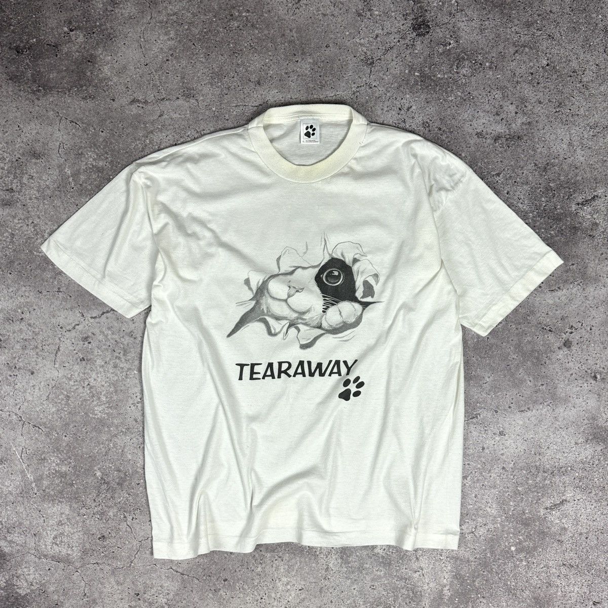 Vintage Vintage 90s Pedigree Cat Felix Tearaway tee y2k cute rare Size US XL / EU 56 / 4 - 1 Thumbnail