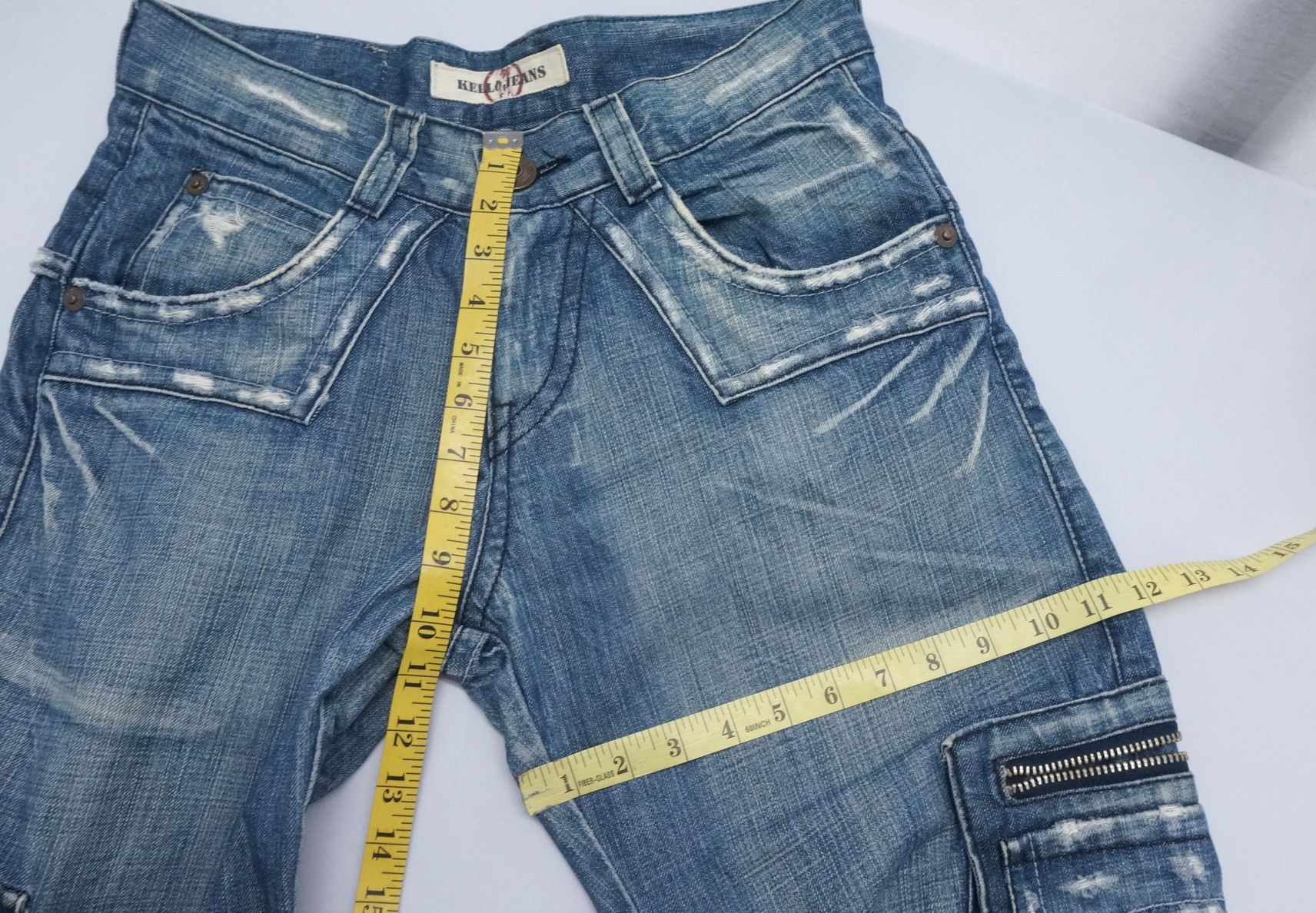 Japanese Brand Vintage Japanese Brand Wide Leg Cargo Jeans Size US 31 - 16 Thumbnail