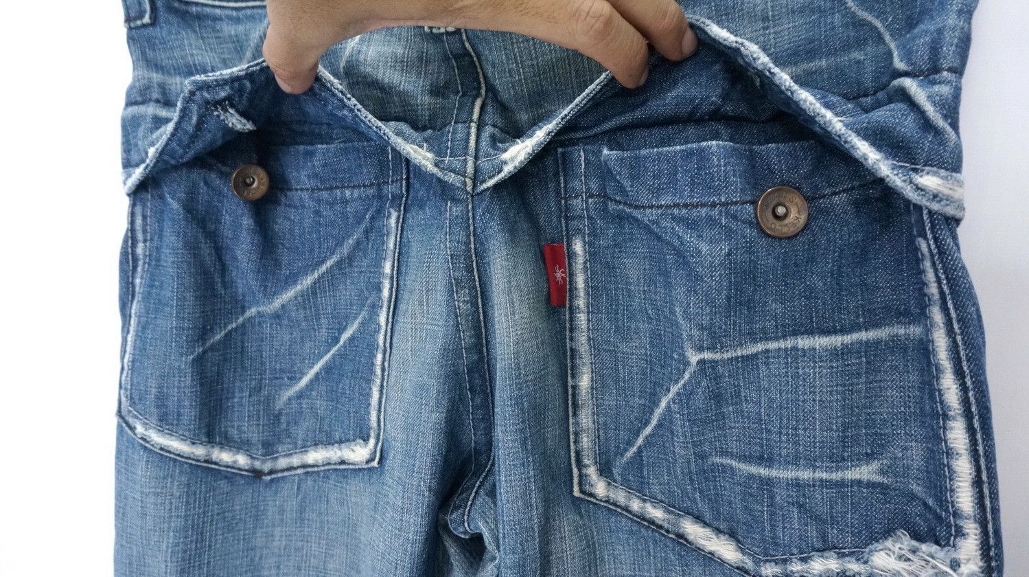 Japanese Brand Vintage Japanese Brand Wide Leg Cargo Jeans Size US 31 - 7 Thumbnail