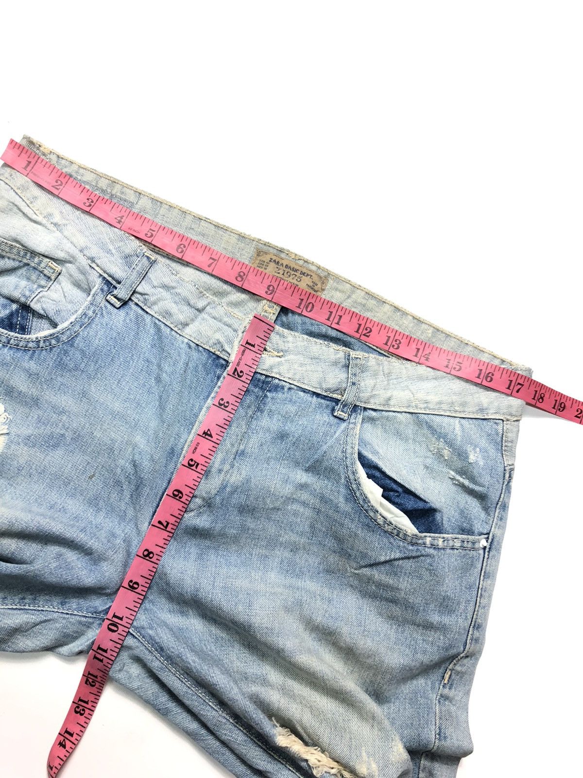 Vintage × Zara VINTAGE ZARA BASIC DEPT DISTRESSED BLUE WASH DENIM Size US 35 - 14 Thumbnail