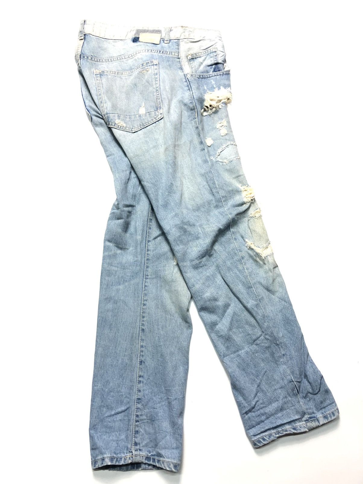 Vintage × Zara VINTAGE ZARA BASIC DEPT DISTRESSED BLUE WASH DENIM Size US 35 - 13 Thumbnail
