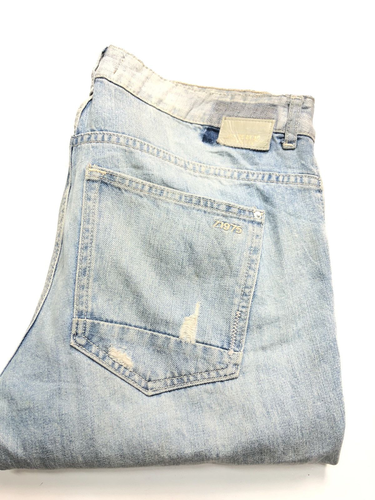 Vintage × Zara VINTAGE ZARA BASIC DEPT DISTRESSED BLUE WASH DENIM Size US 35 - 17 Thumbnail