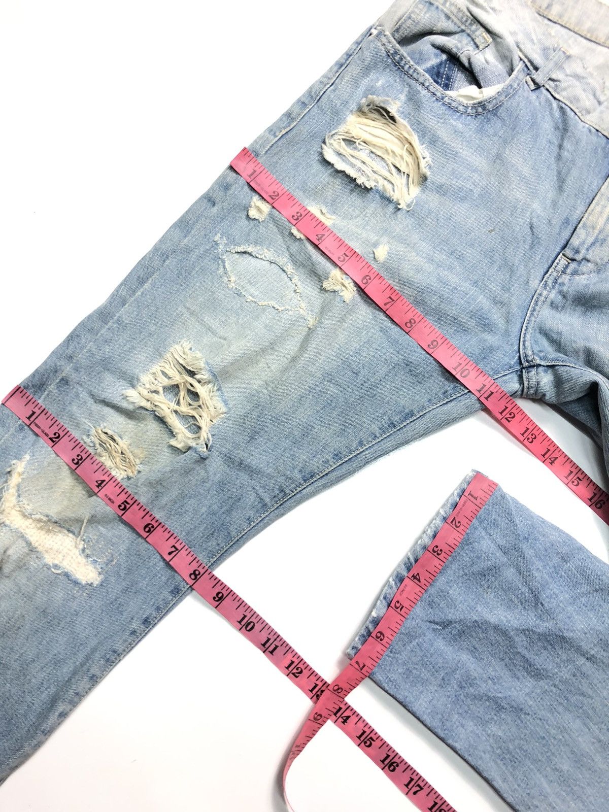 Vintage × Zara VINTAGE ZARA BASIC DEPT DISTRESSED BLUE WASH DENIM Size US 35 - 16 Thumbnail