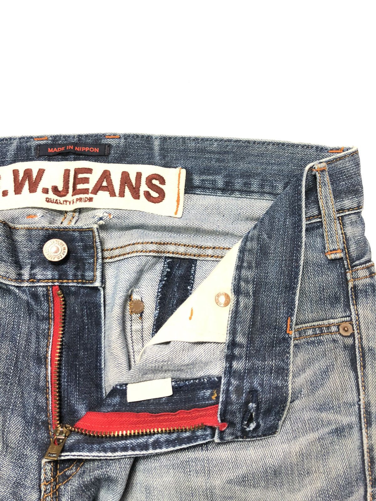 Japanese Brand B.W BLUE WAY DISTRESSED DENIM JAPAN 🇯🇵 Size US 32 / EU 48 - 4 Thumbnail