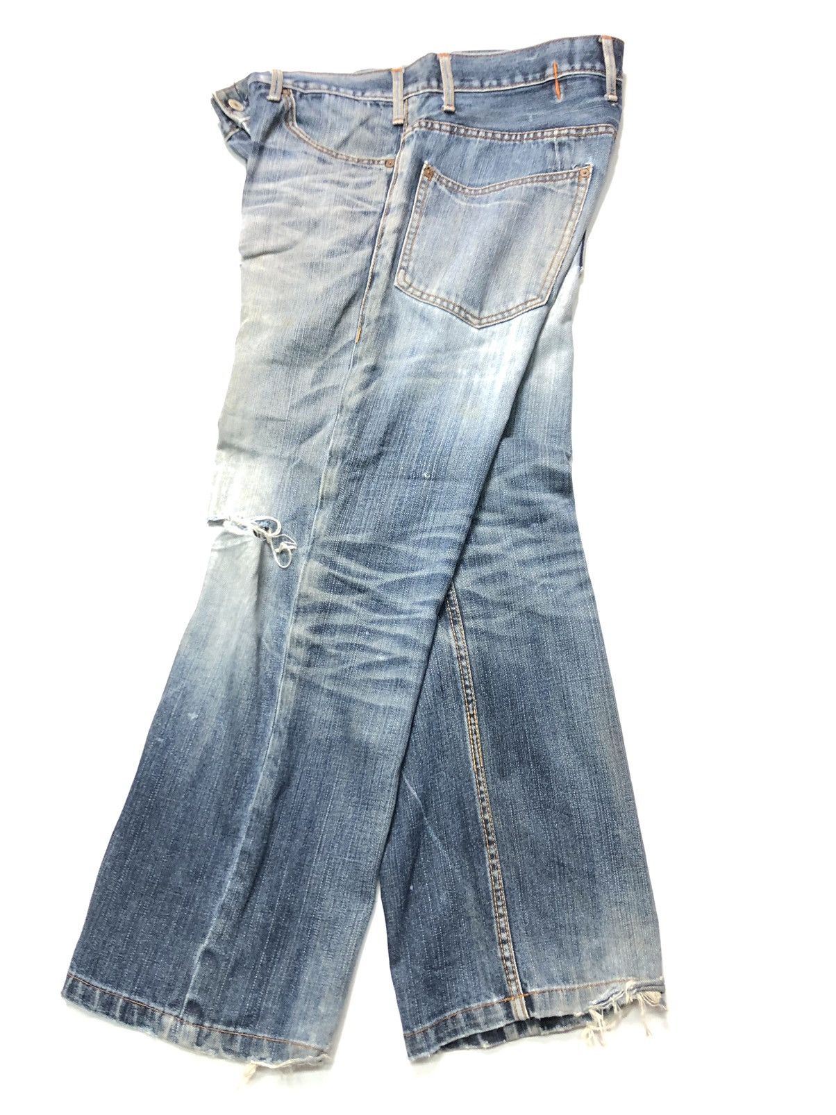 Japanese Brand B.W BLUE WAY DISTRESSED DENIM JAPAN 🇯🇵 Size US 32 / EU 48 - 11 Thumbnail