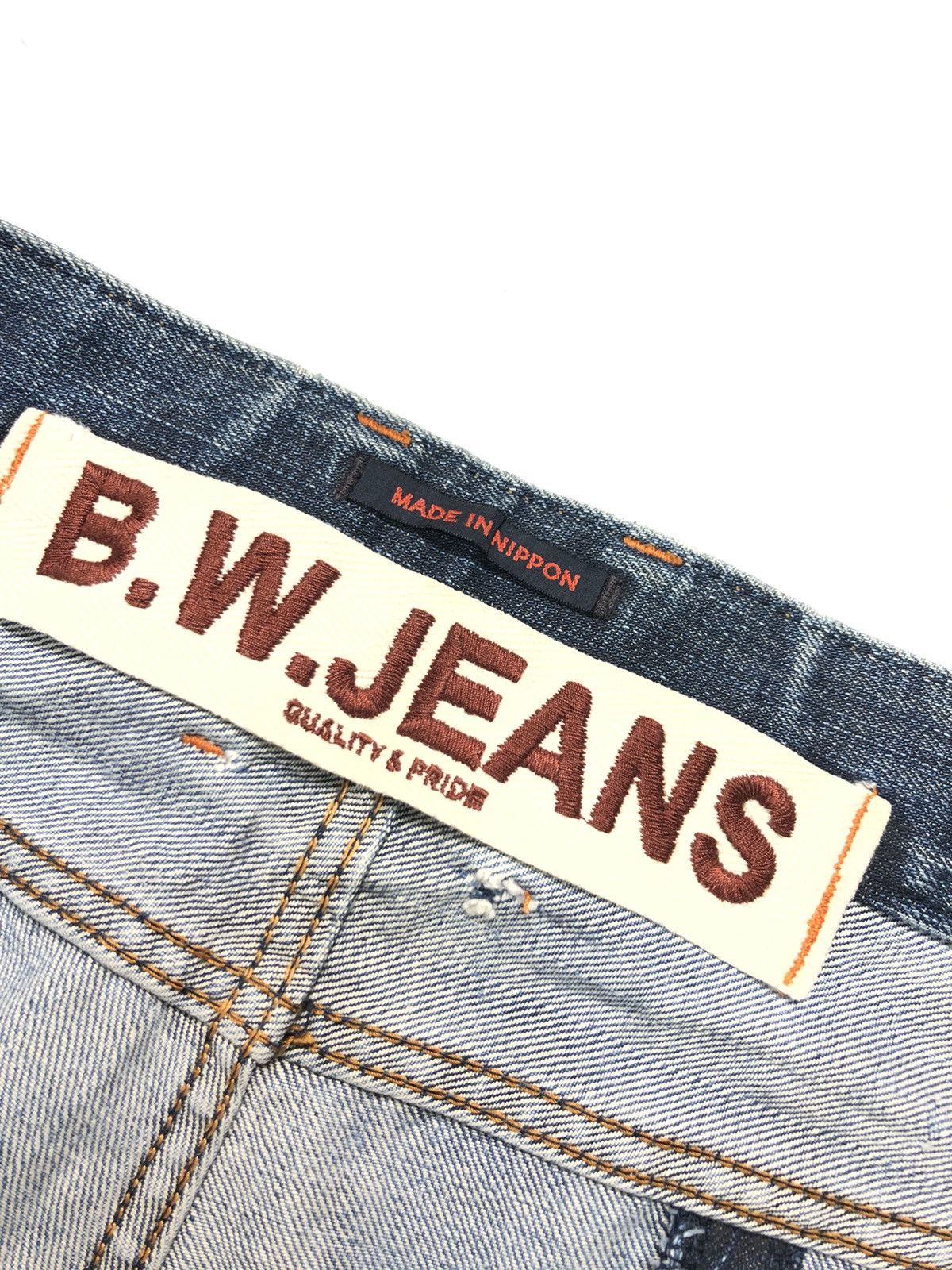 Japanese Brand B.W BLUE WAY DISTRESSED DENIM JAPAN 🇯🇵 Size US 32 / EU 48 - 6 Thumbnail