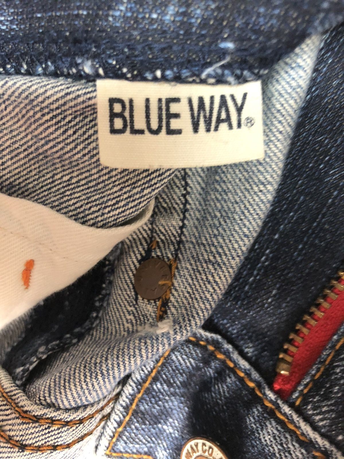 Japanese Brand B.W BLUE WAY DISTRESSED DENIM JAPAN 🇯🇵 Size US 32 / EU 48 - 5 Thumbnail