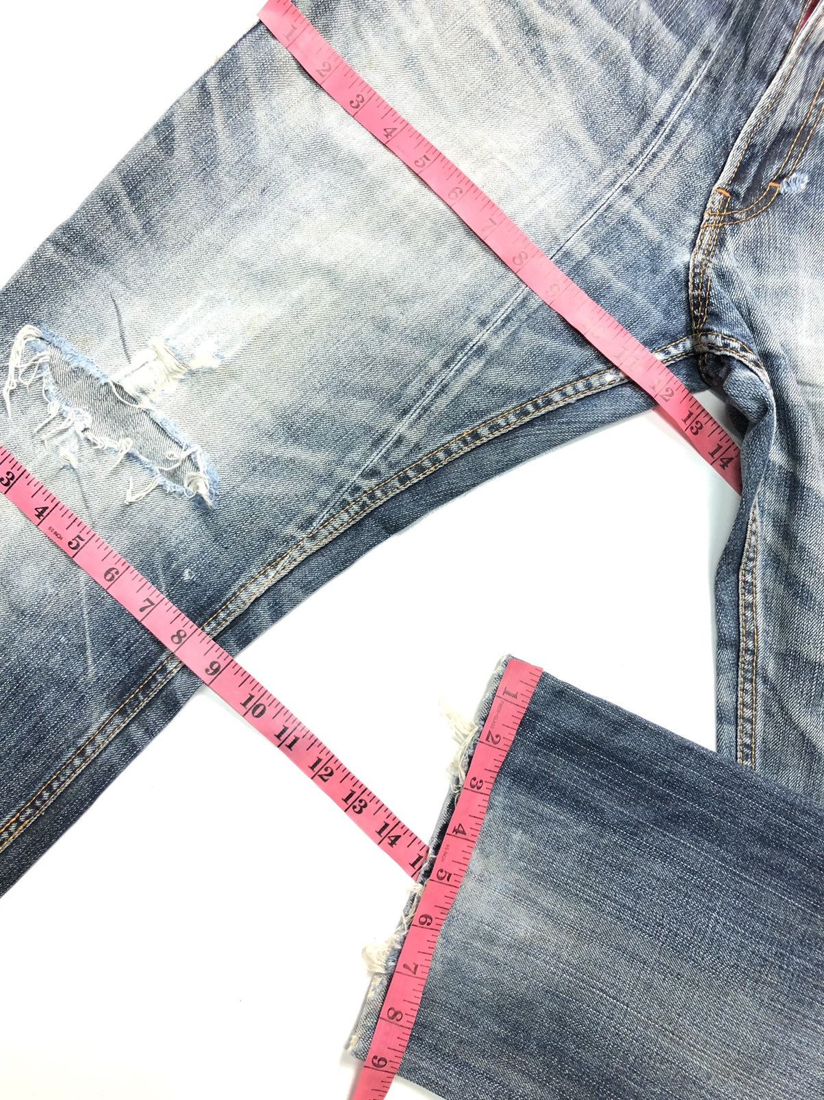 Japanese Brand B.W BLUE WAY DISTRESSED DENIM JAPAN 🇯🇵 Size US 32 / EU 48 - 15 Thumbnail