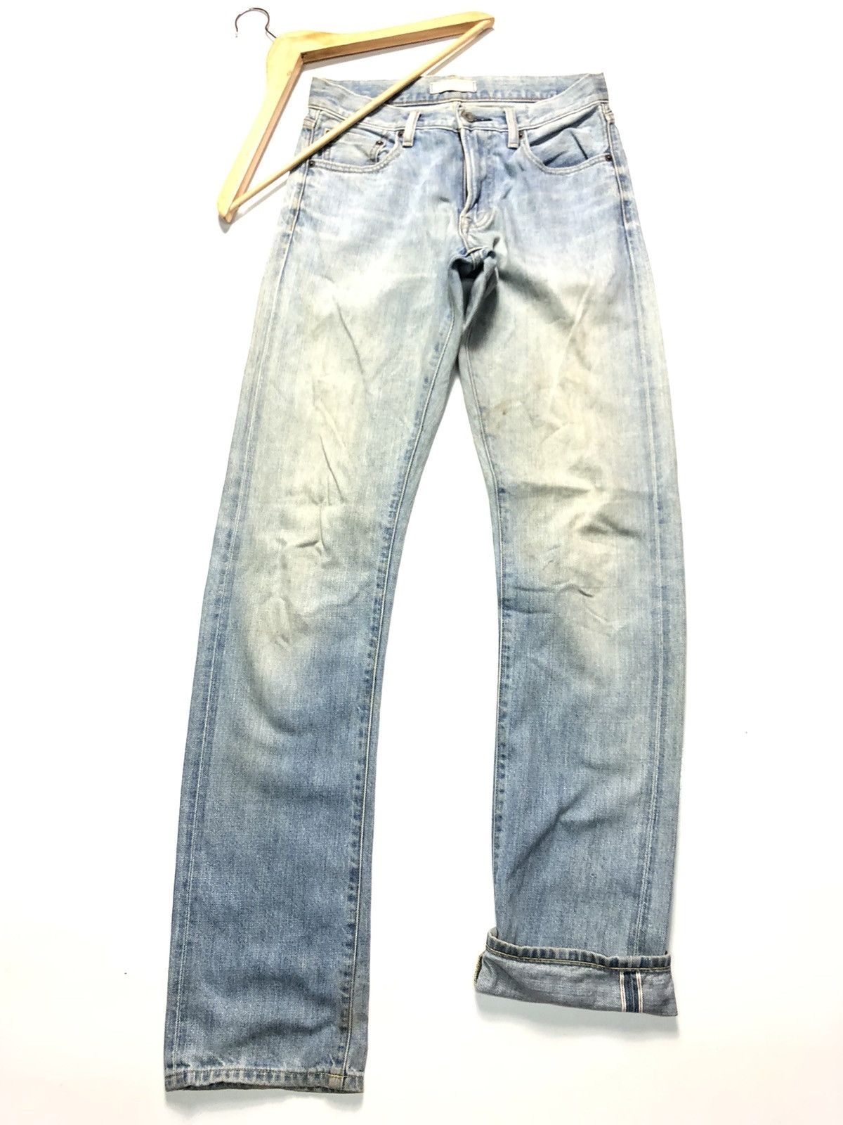 VINTAGE UNIQLO SELVEDGE REGULAR STRAIGHT BLUE WASH DENIM