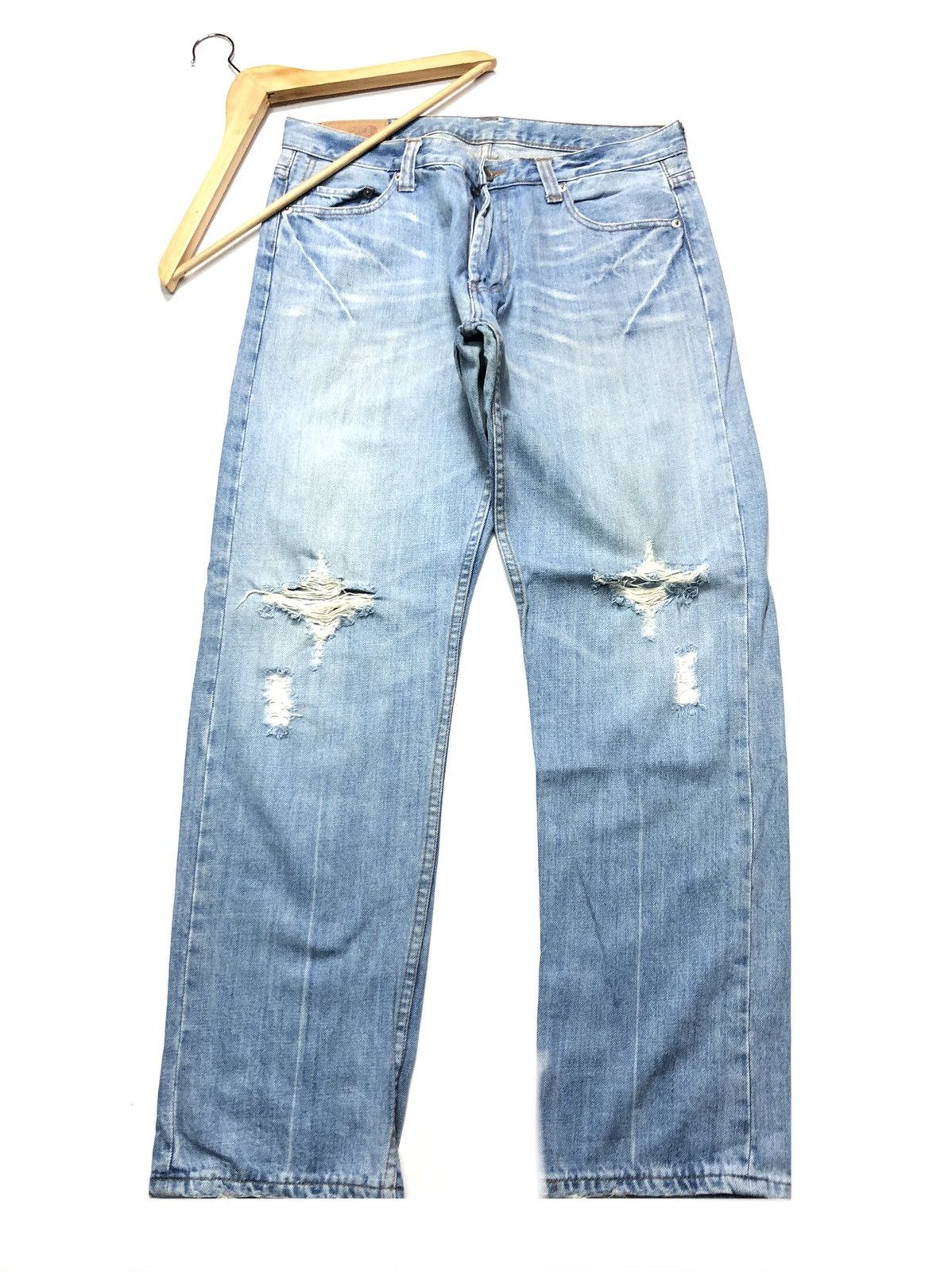 Japanese Brand RETRO GIRL DISTRESSED DENIM JAPAN 🇯🇵 Size US 32 / EU 48 - 1 Thumbnail