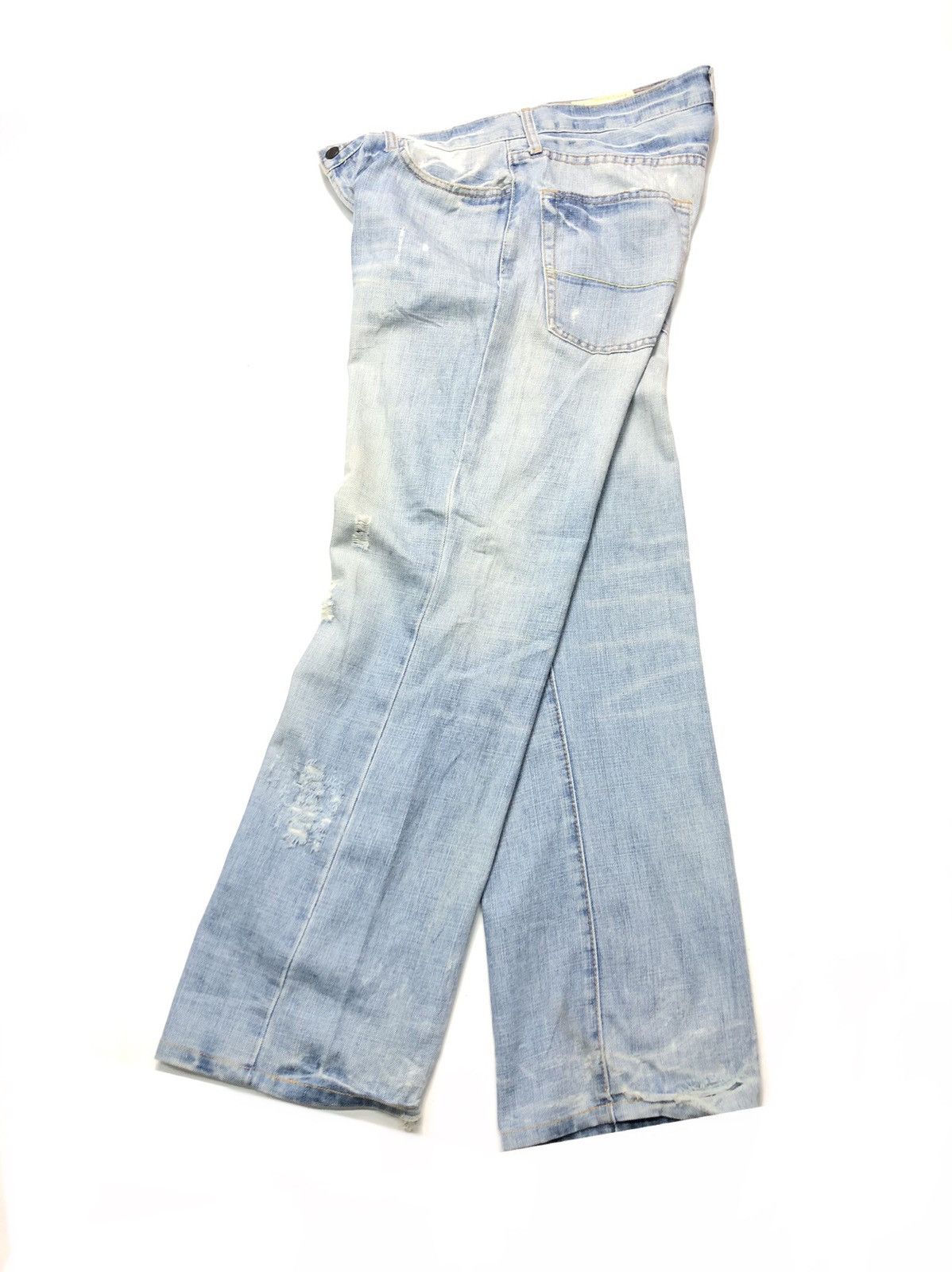 Abercrombie & Fitch × Vintage VINTAGE A&F LIGHT BLUE WASH DISTRESSED DENIM Size US 32 / EU 48 - 12 Thumbnail
