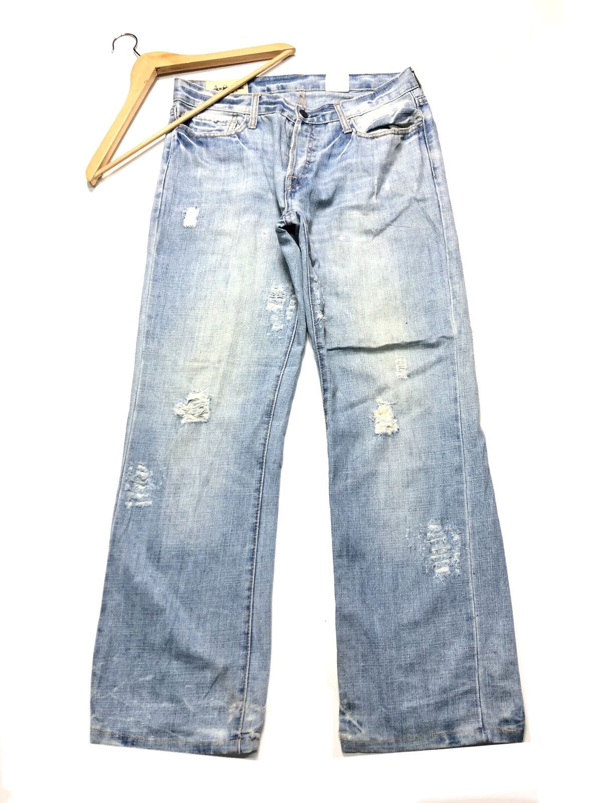 Abercrombie & Fitch × Vintage VINTAGE A&F LIGHT BLUE WASH DISTRESSED DENIM Size US 32 / EU 48 - 2 Thumbnail