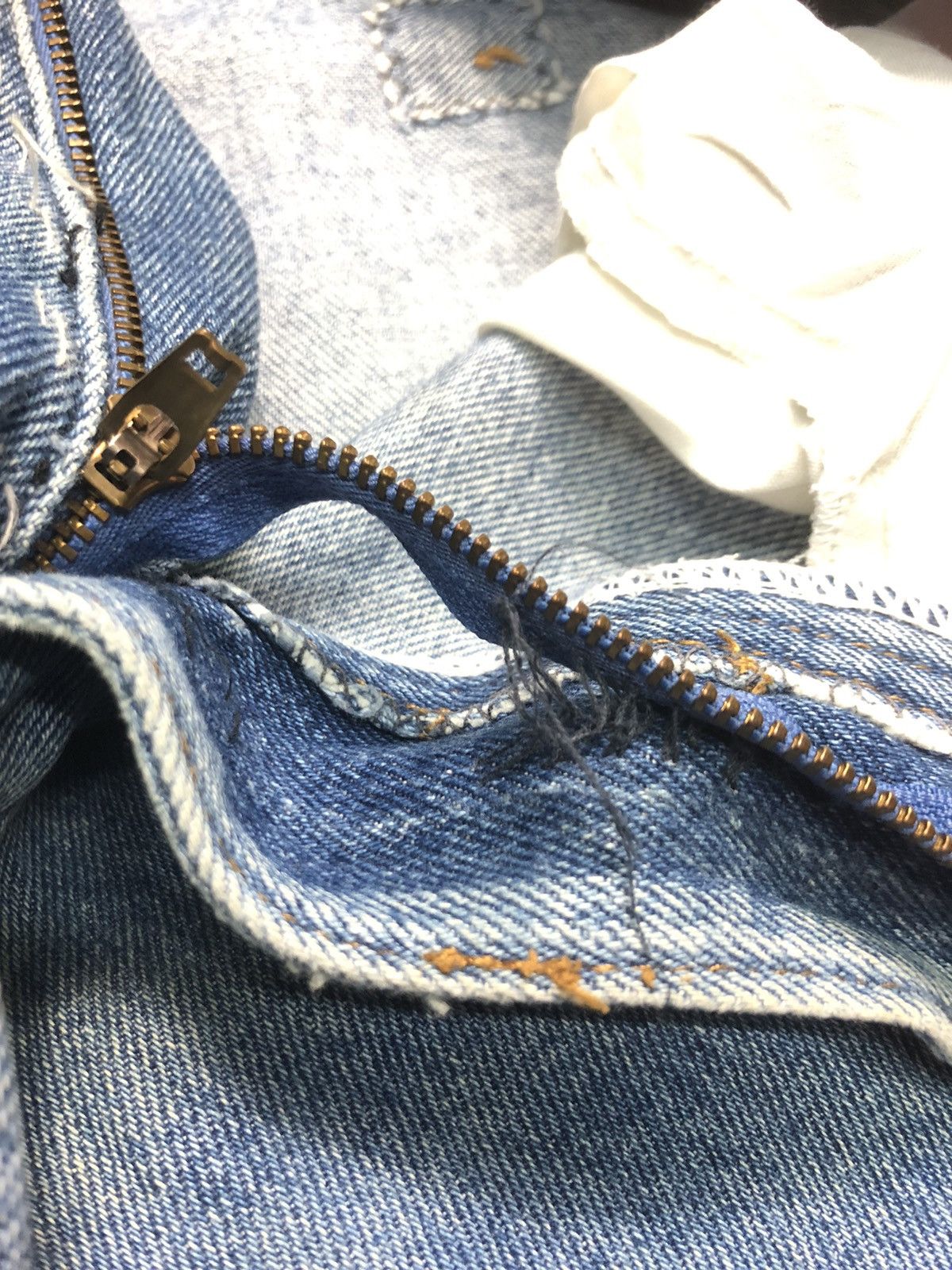 Vintage VINTAGE DRILL DISTRESSED BLUE WASH DENIM MADE IN USA 🇺🇸 Size US 31 - 10 Thumbnail