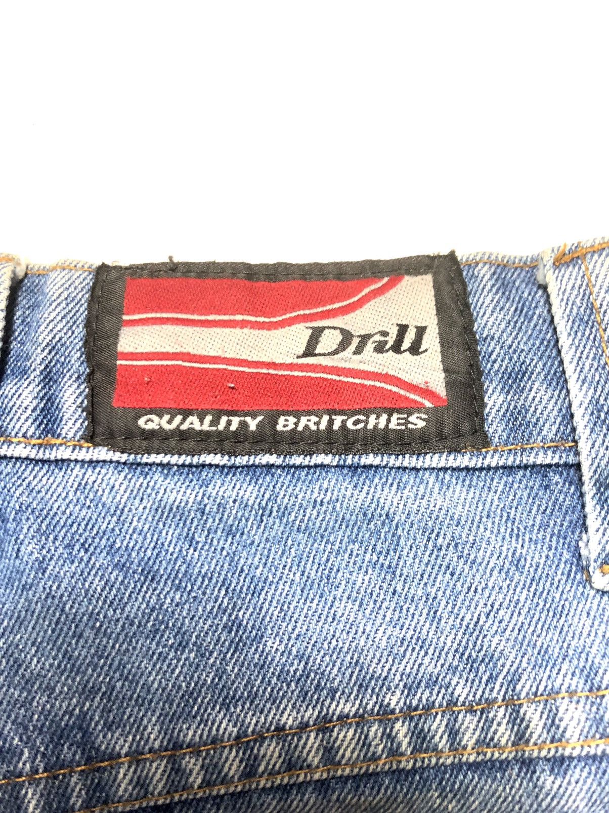 Vintage VINTAGE DRILL DISTRESSED BLUE WASH DENIM MADE IN USA 🇺🇸 Size US 31 - 13 Thumbnail