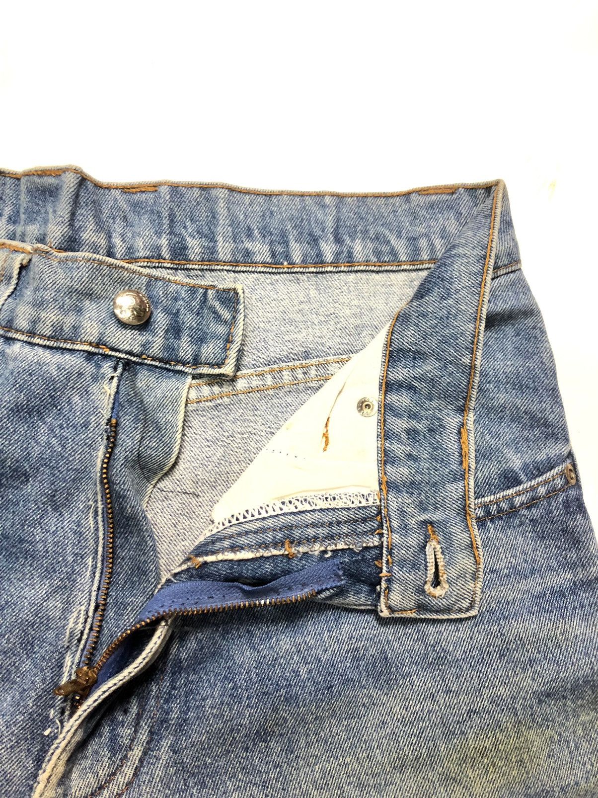 Vintage VINTAGE DRILL DISTRESSED BLUE WASH DENIM MADE IN USA 🇺🇸 Size US 31 - 7 Thumbnail