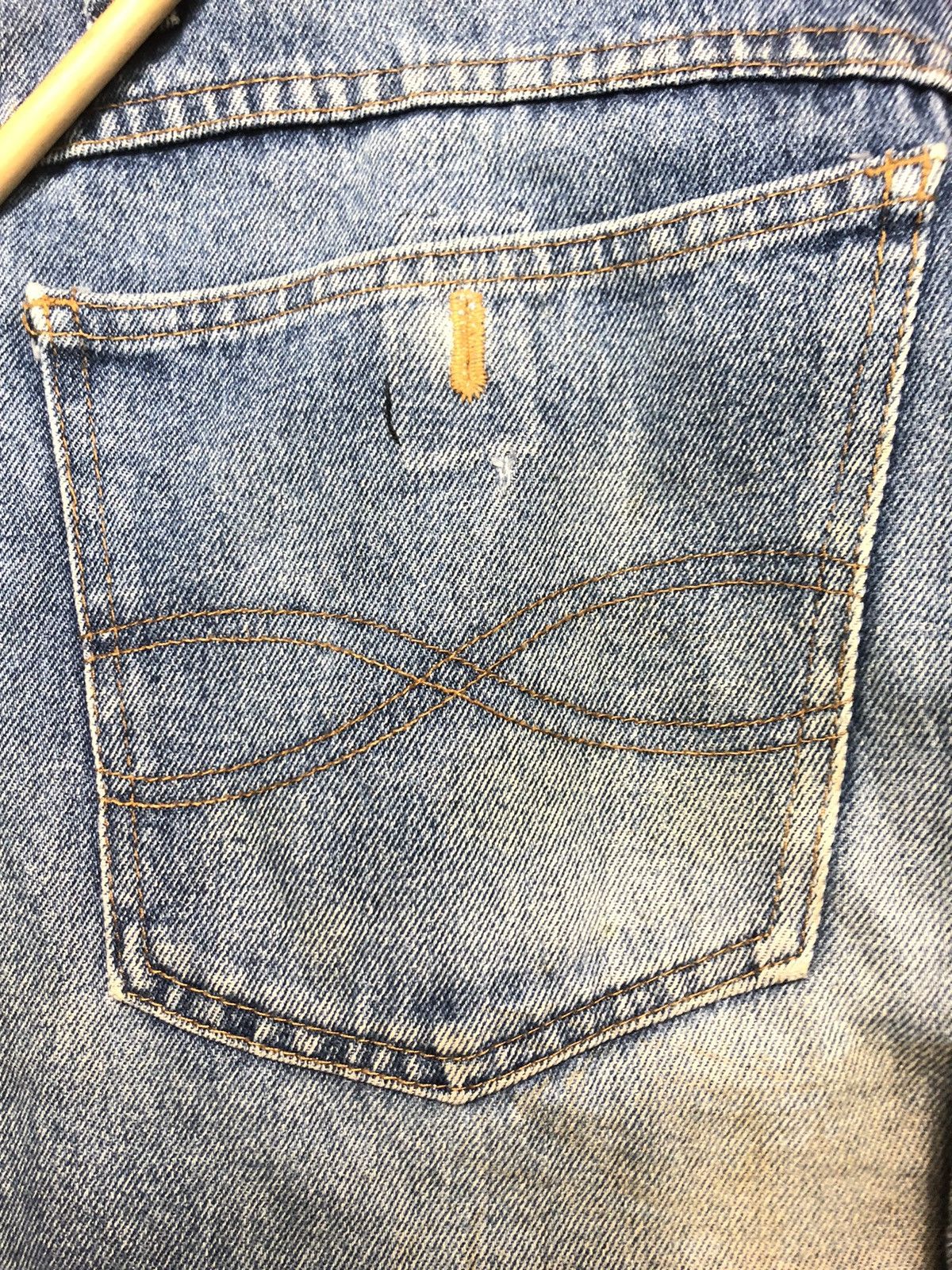 Vintage VINTAGE DRILL DISTRESSED BLUE WASH DENIM MADE IN USA 🇺🇸 Size US 31 - 12 Thumbnail