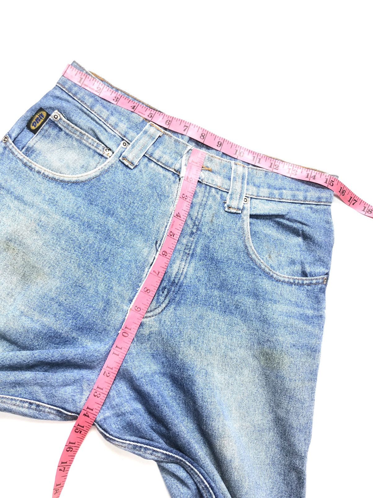 Vintage VINTAGE DRILL DISTRESSED BLUE WASH DENIM MADE IN USA 🇺🇸 Size US 31 - 16 Thumbnail