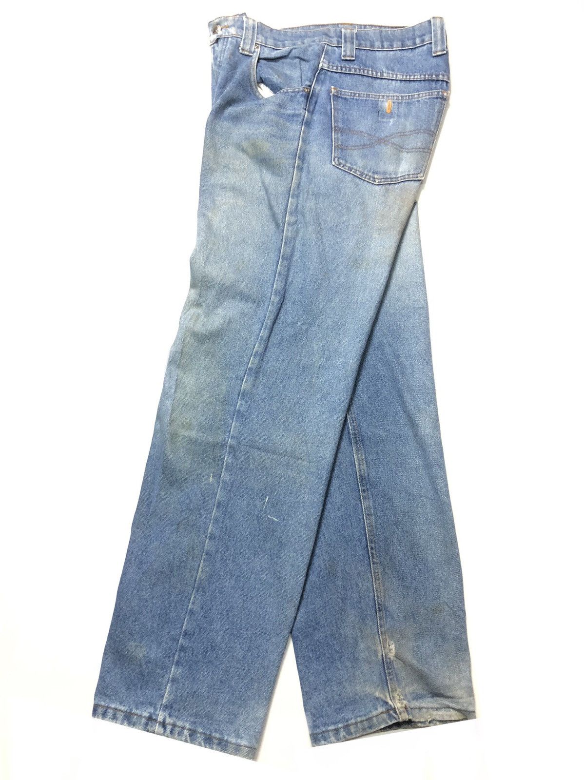 Vintage VINTAGE DRILL DISTRESSED BLUE WASH DENIM MADE IN USA 🇺🇸 Size US 31 - 14 Thumbnail