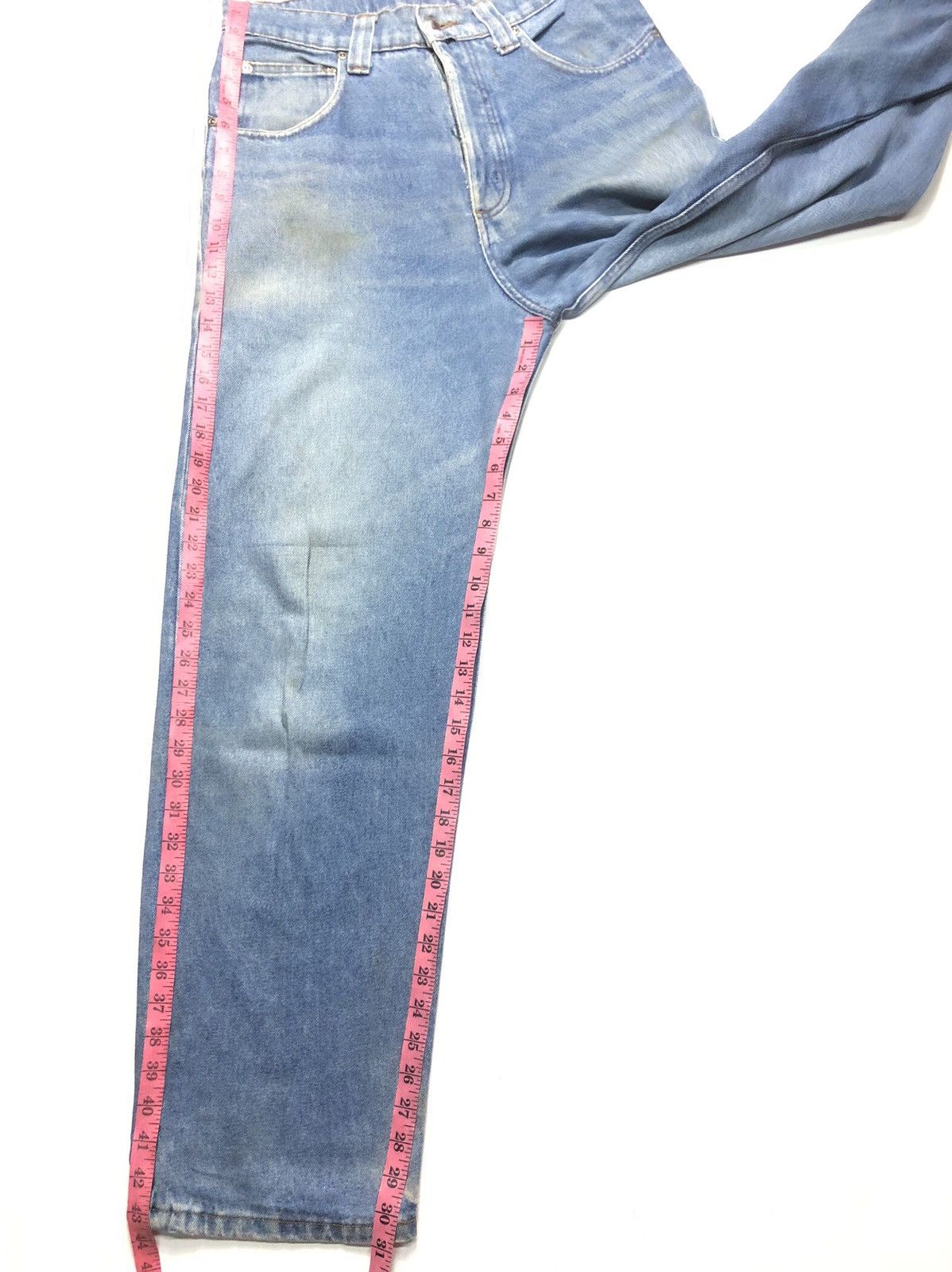 Vintage VINTAGE DRILL DISTRESSED BLUE WASH DENIM MADE IN USA 🇺🇸 Size US 31 - 17 Thumbnail