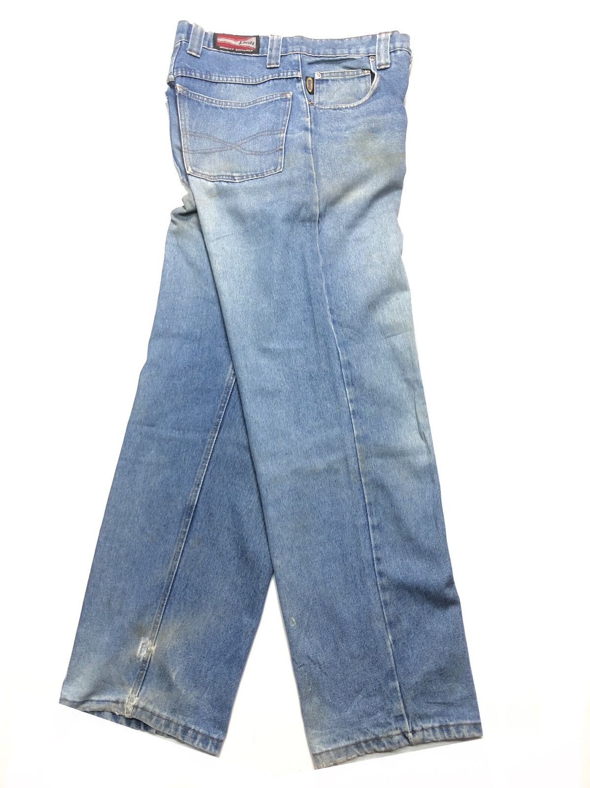 Vintage VINTAGE DRILL DISTRESSED BLUE WASH DENIM MADE IN USA 🇺🇸 Size US 31 - 15 Thumbnail