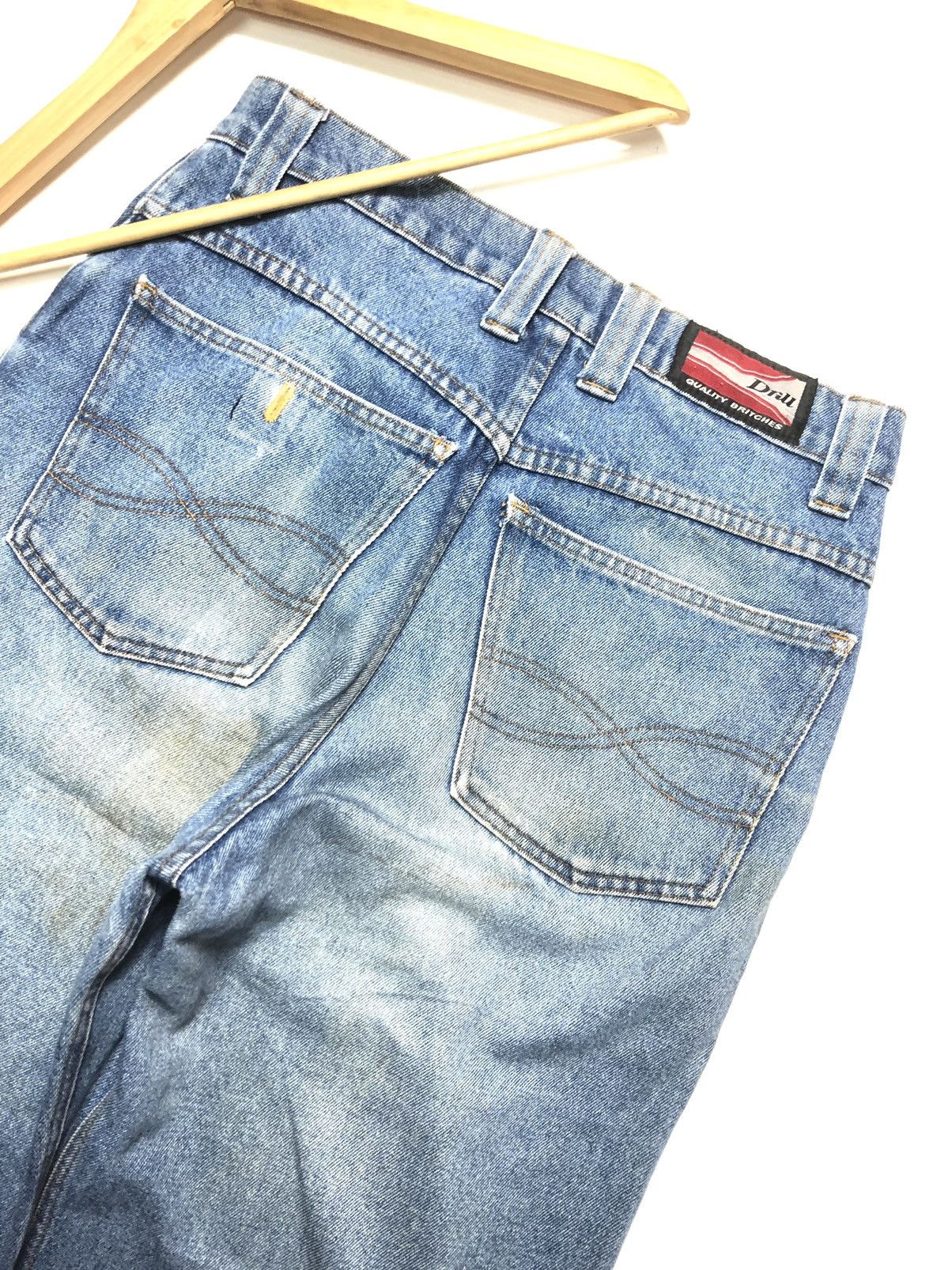 Vintage VINTAGE DRILL DISTRESSED BLUE WASH DENIM MADE IN USA 🇺🇸 Size US 31 - 1 Thumbnail