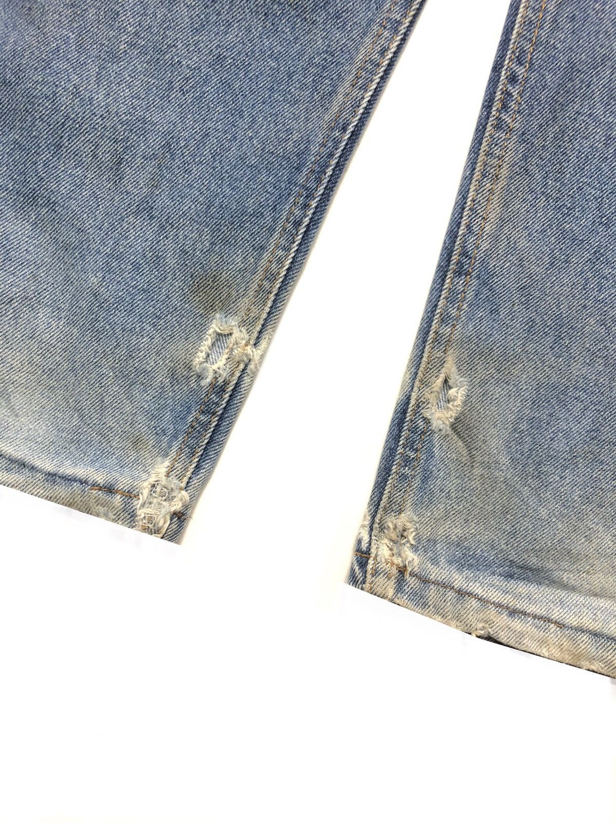 Vintage VINTAGE DRILL DISTRESSED BLUE WASH DENIM MADE IN USA 🇺🇸 Size US 31 - 11 Thumbnail