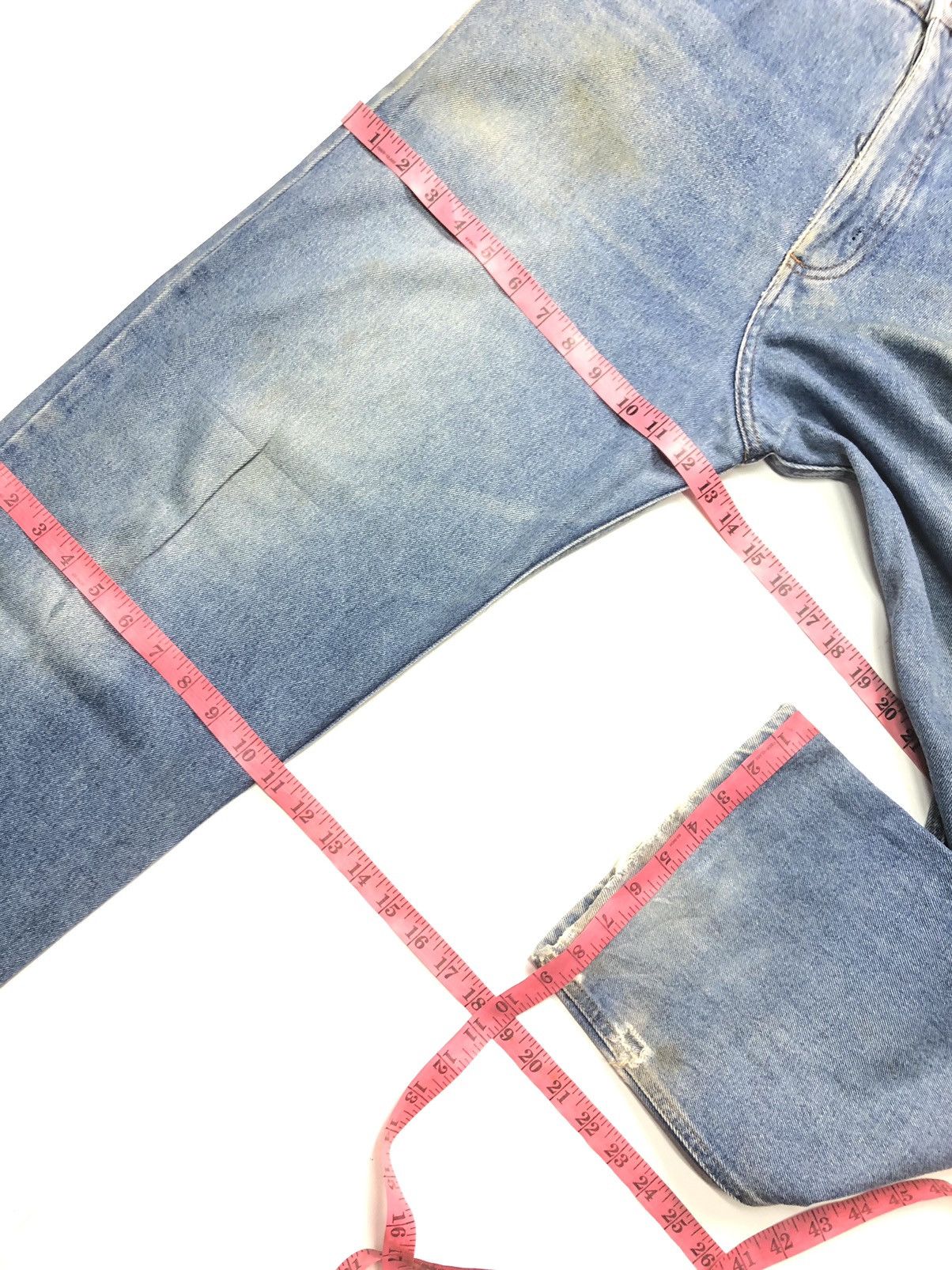 Vintage VINTAGE DRILL DISTRESSED BLUE WASH DENIM MADE IN USA 🇺🇸 Size US 31 - 18 Thumbnail