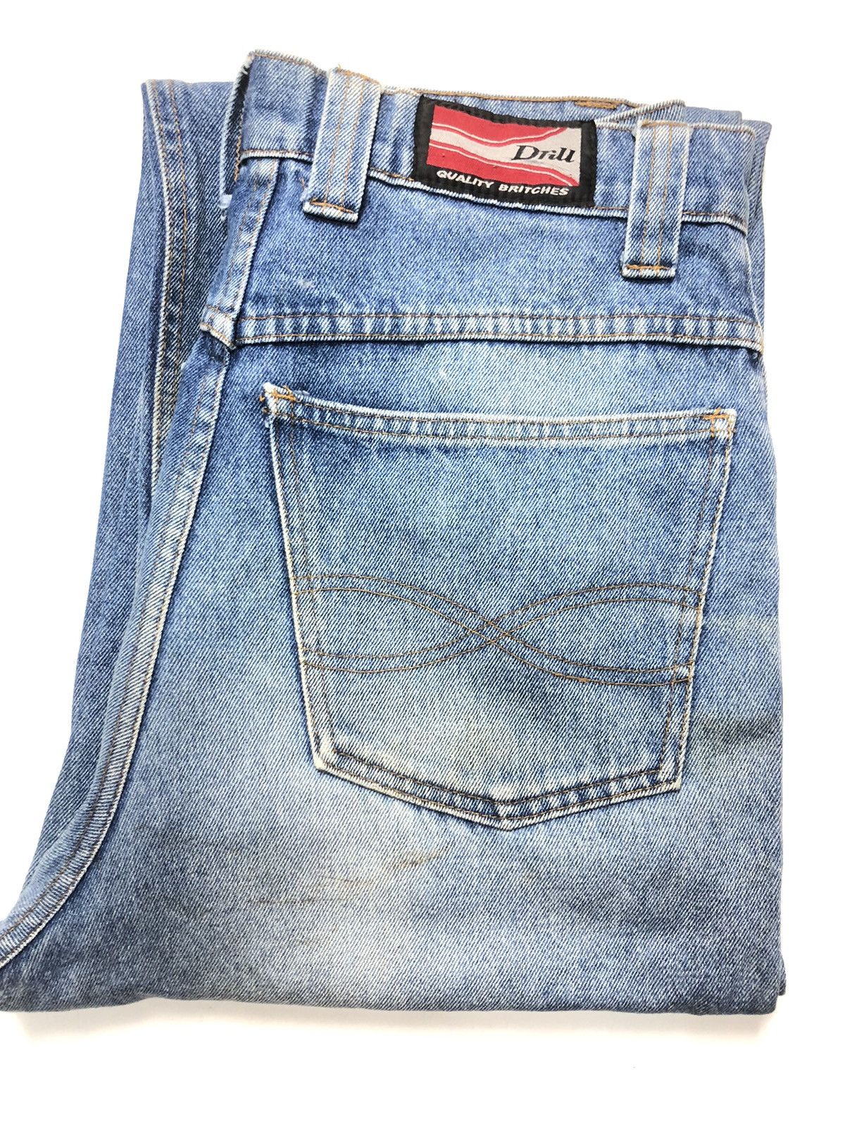 Vintage VINTAGE DRILL DISTRESSED BLUE WASH DENIM MADE IN USA 🇺🇸 Size US 31 - 19 Thumbnail