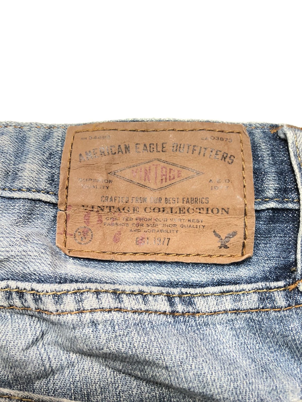 American Eagle Outfitters × Vintage VINTAGE AMERICAN EAGLE 🦅 DISTRESSED BLUE WASH DENIM Size US 29 - 11 Thumbnail