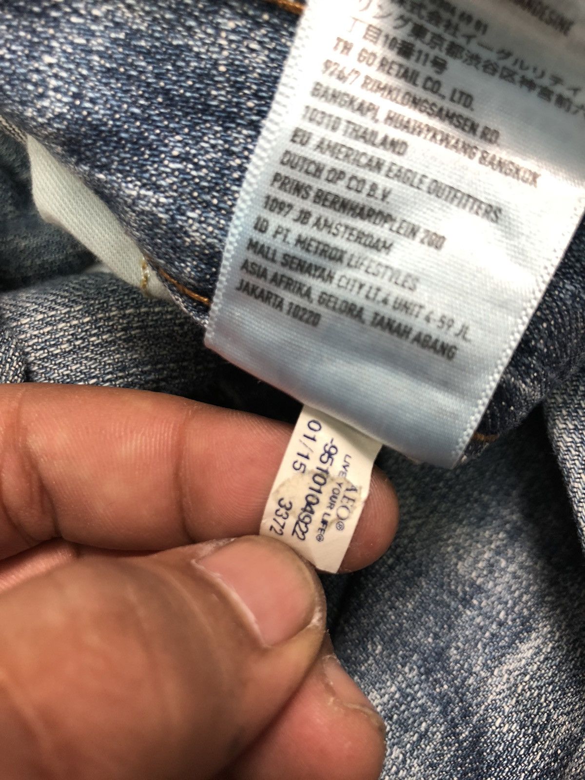 American Eagle Outfitters × Vintage VINTAGE AMERICAN EAGLE 🦅 DISTRESSED BLUE WASH DENIM Size US 29 - 8 Thumbnail