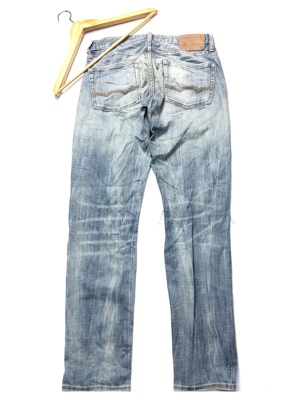 American Eagle Outfitters × Vintage VINTAGE AMERICAN EAGLE 🦅 DISTRESSED BLUE WASH DENIM Size US 29 - 9 Thumbnail