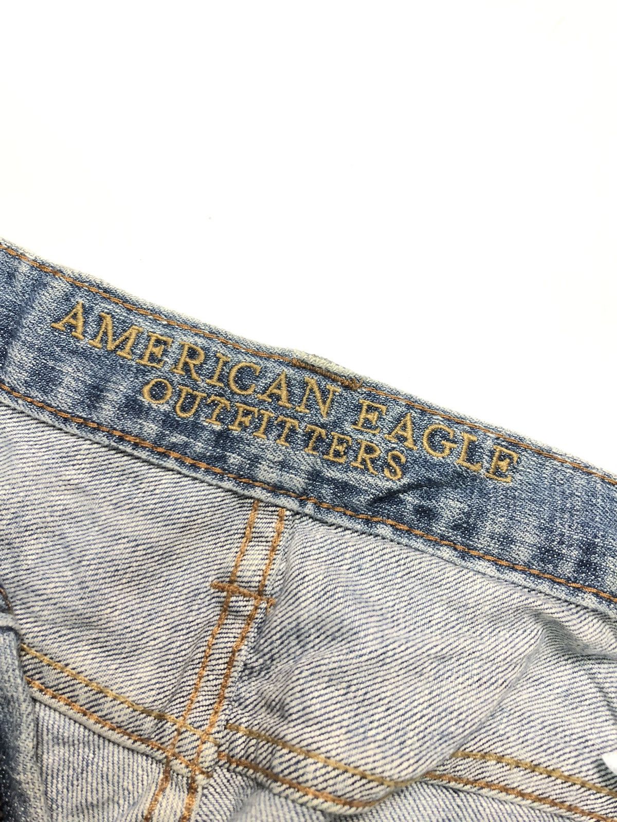 American Eagle Outfitters × Vintage VINTAGE AMERICAN EAGLE 🦅 DISTRESSED BLUE WASH DENIM Size US 29 - 5 Thumbnail