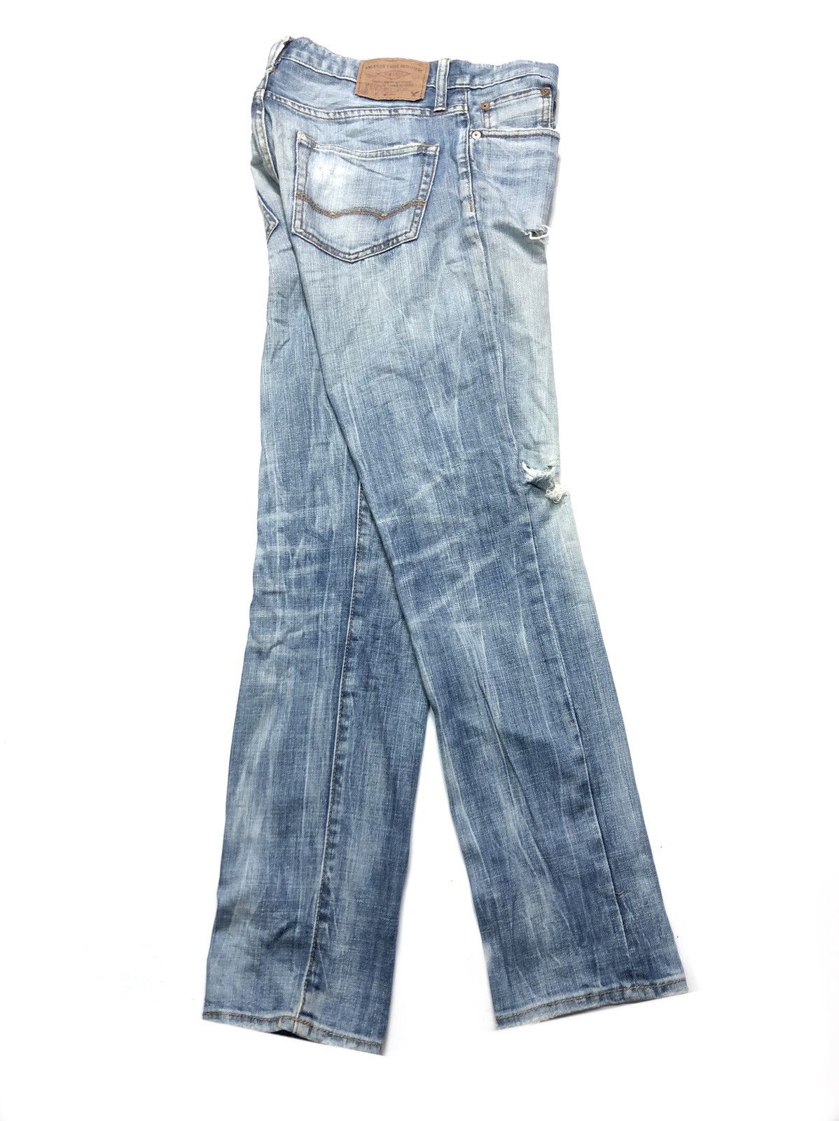 American Eagle Outfitters × Vintage VINTAGE AMERICAN EAGLE 🦅 DISTRESSED BLUE WASH DENIM Size US 29 - 13 Thumbnail