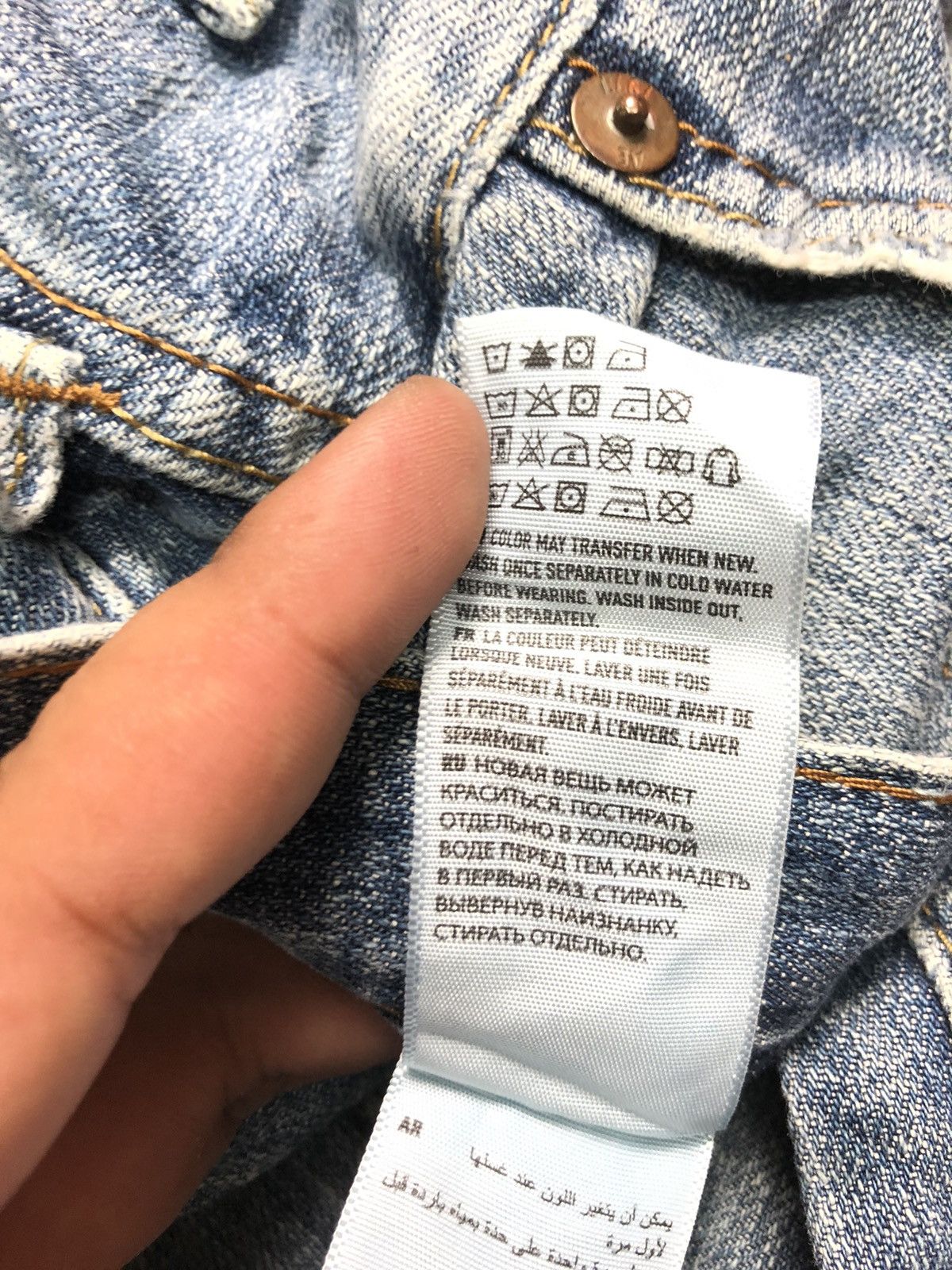 American Eagle Outfitters × Vintage VINTAGE AMERICAN EAGLE 🦅 DISTRESSED BLUE WASH DENIM Size US 29 - 7 Thumbnail