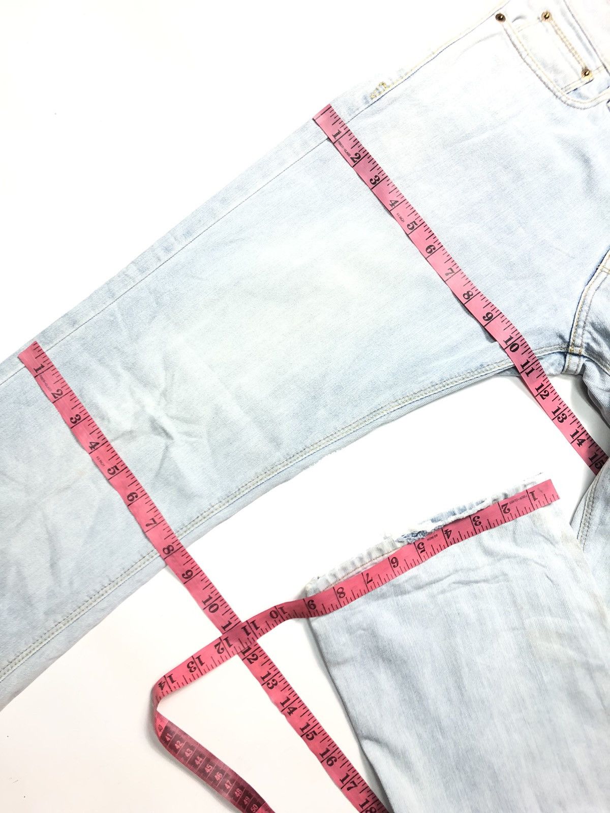 Levi's × Vintage VINTAGE 90s LEVIS LOW BOOT LIGHT BLUE WASH DISTRESSED DENIM Size US 30 / EU 46 - 15 Thumbnail
