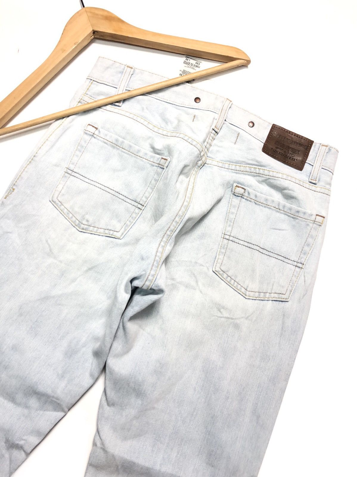 Levi's × Vintage VINTAGE 90s LEVIS LOW BOOT LIGHT BLUE WASH DISTRESSED DENIM Size US 30 / EU 46 - 9 Thumbnail
