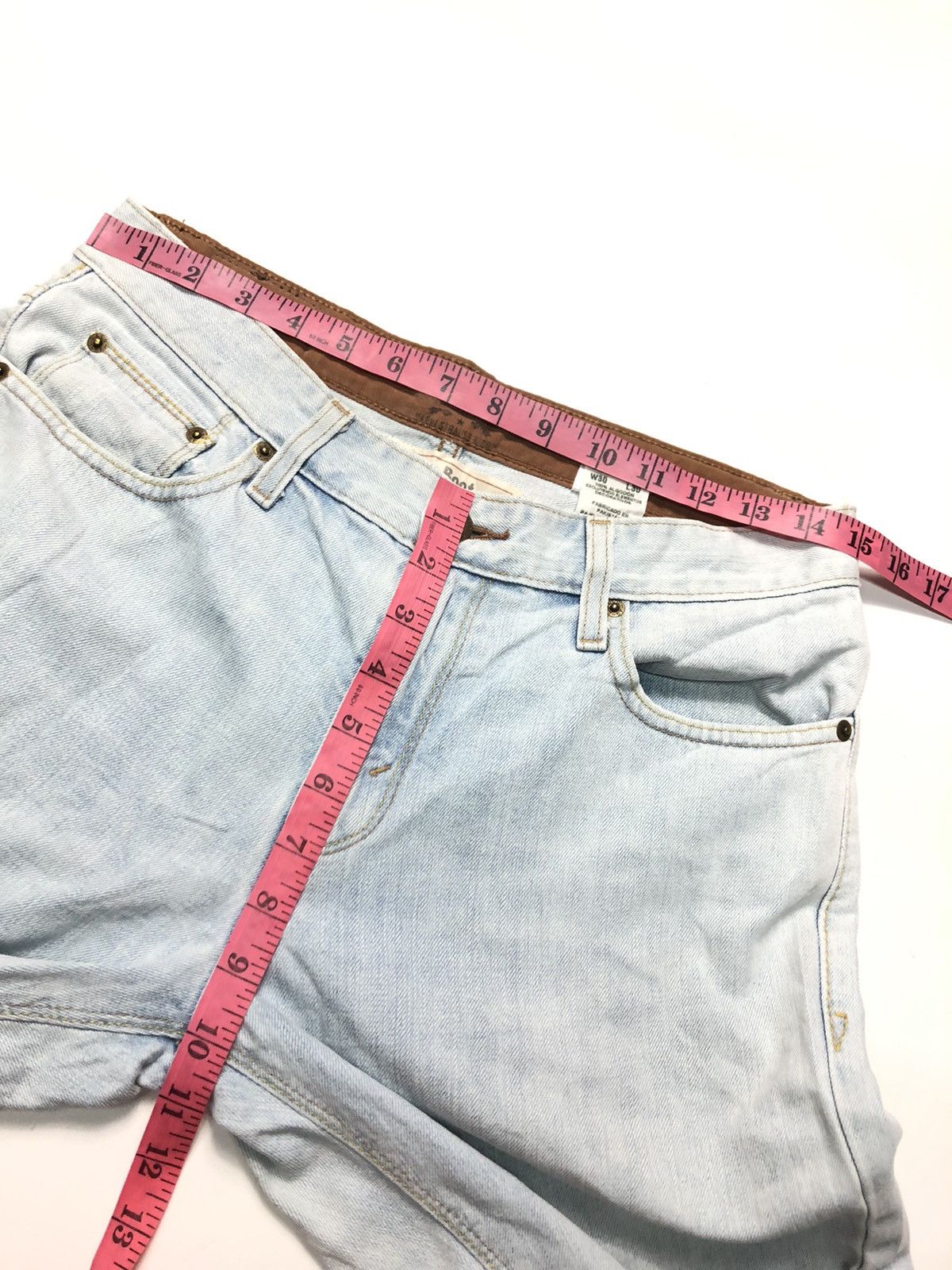 Levi's × Vintage VINTAGE 90s LEVIS LOW BOOT LIGHT BLUE WASH DISTRESSED DENIM Size US 30 / EU 46 - 13 Thumbnail