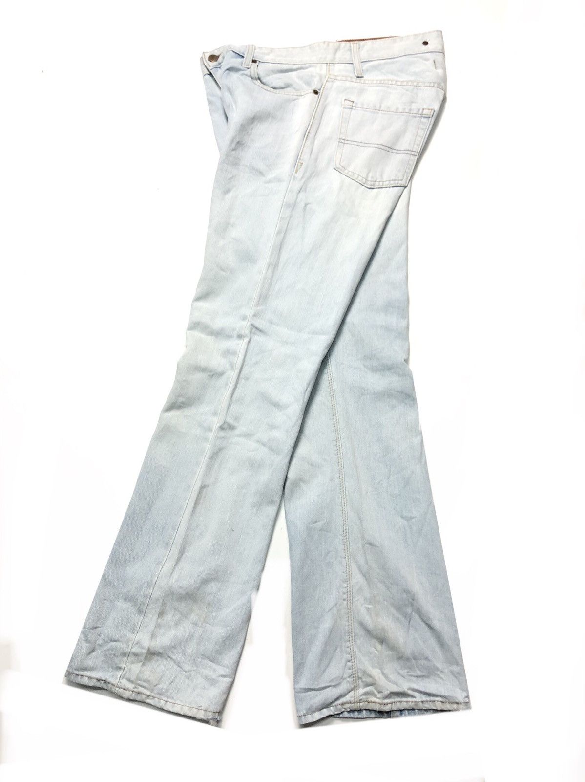 Levi's × Vintage VINTAGE 90s LEVIS LOW BOOT LIGHT BLUE WASH DISTRESSED DENIM Size US 30 / EU 46 - 11 Thumbnail