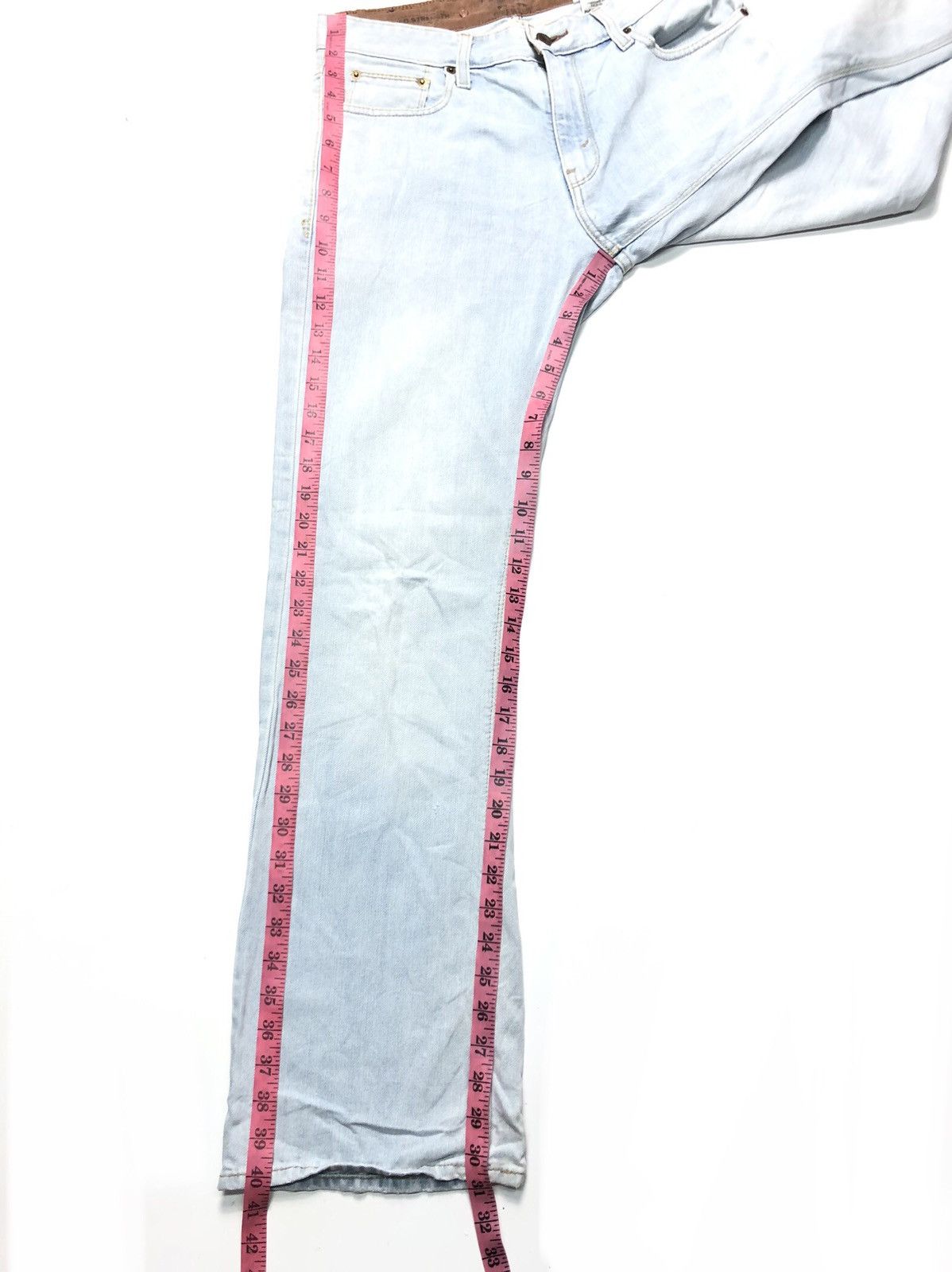 Levi's × Vintage VINTAGE 90s LEVIS LOW BOOT LIGHT BLUE WASH DISTRESSED DENIM Size US 30 / EU 46 - 14 Thumbnail