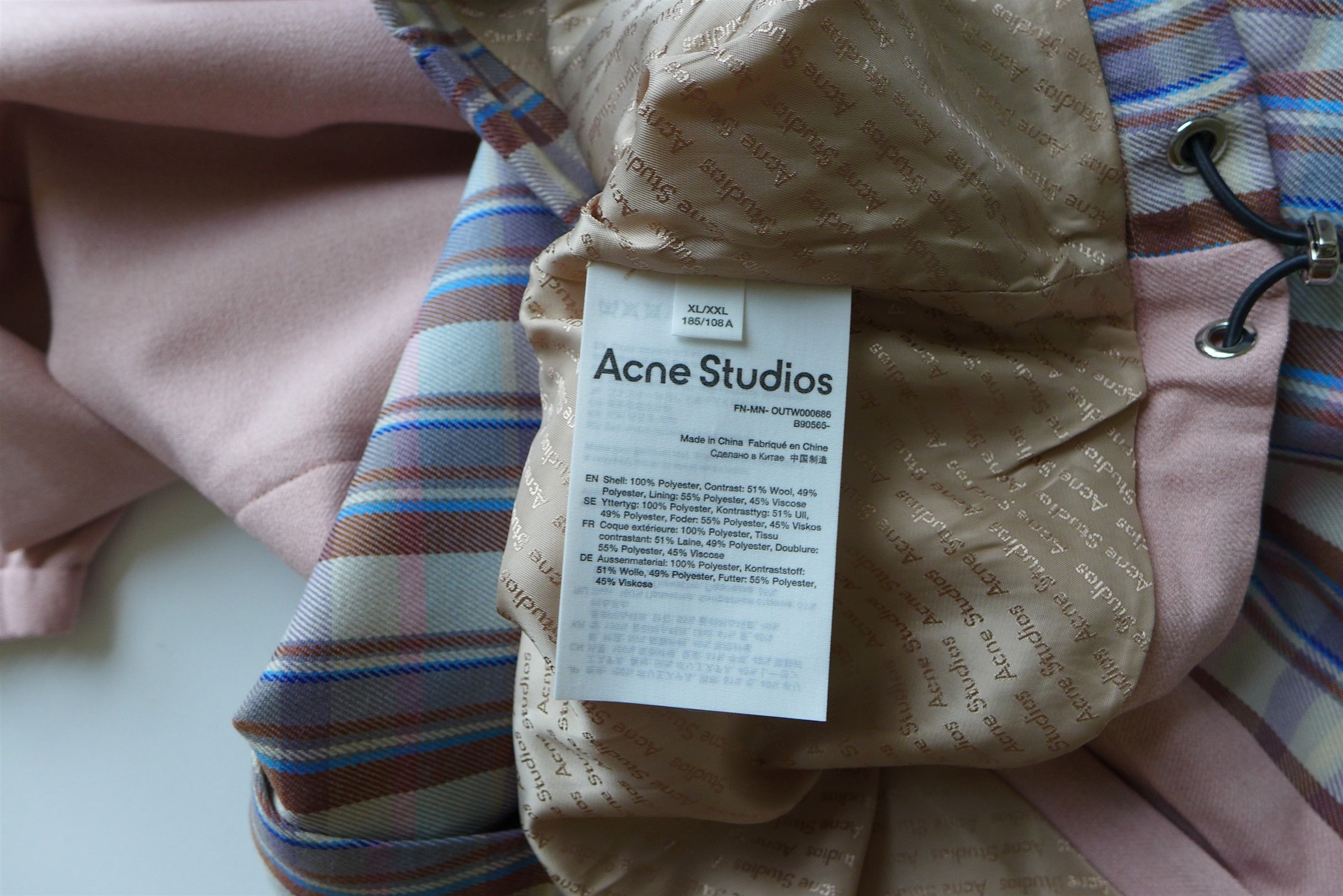 Acne Studios Acne Oversized Olenco Track Jacket - Blossom Pink & Lilac Size US XXL / EU 58 / 5 - 23 Thumbnail