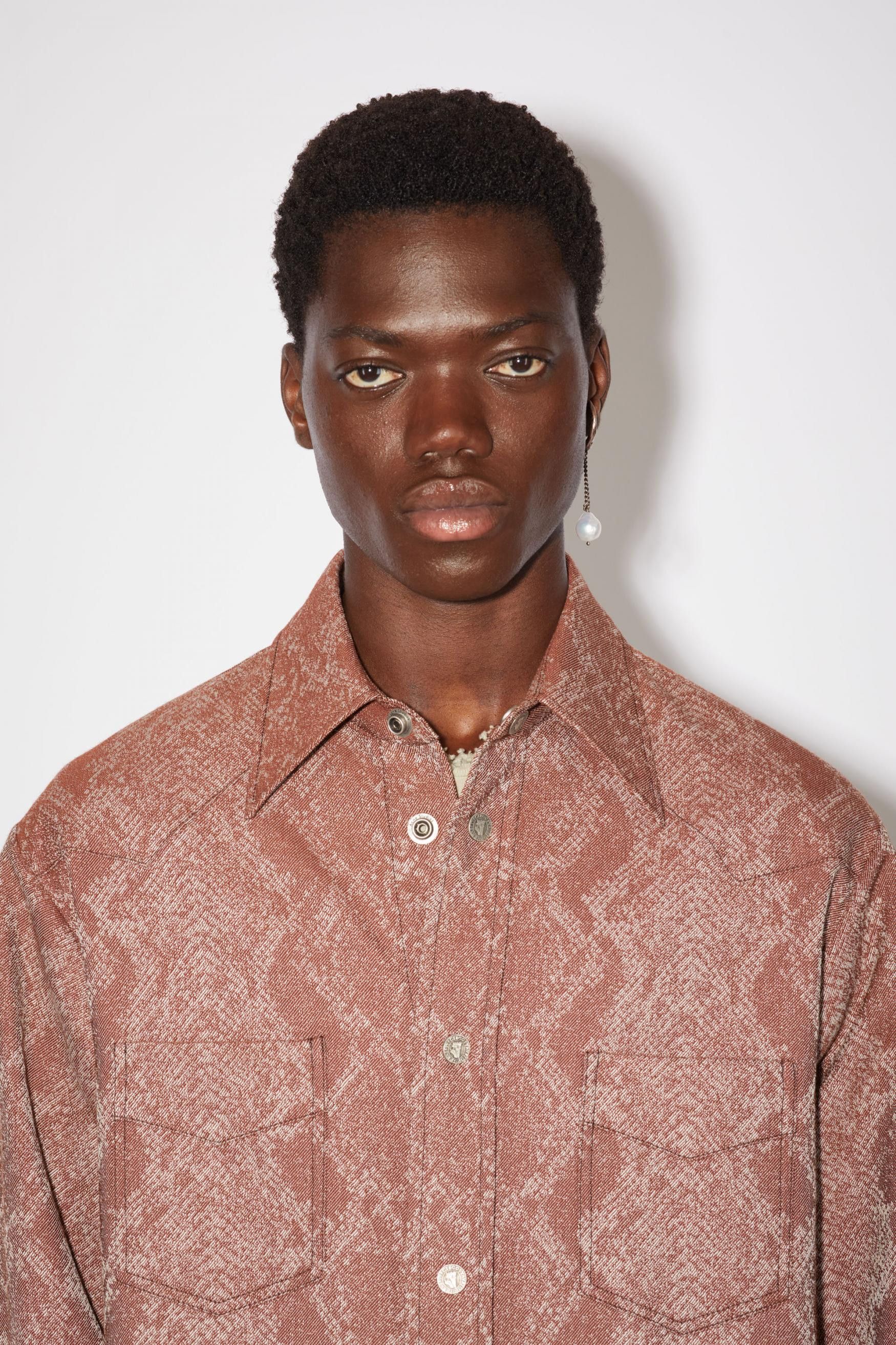 Acne Studios Acne Studios Python Print Shirt - Rust Red Size US M / EU 48-50 / 2 - 4 Thumbnail