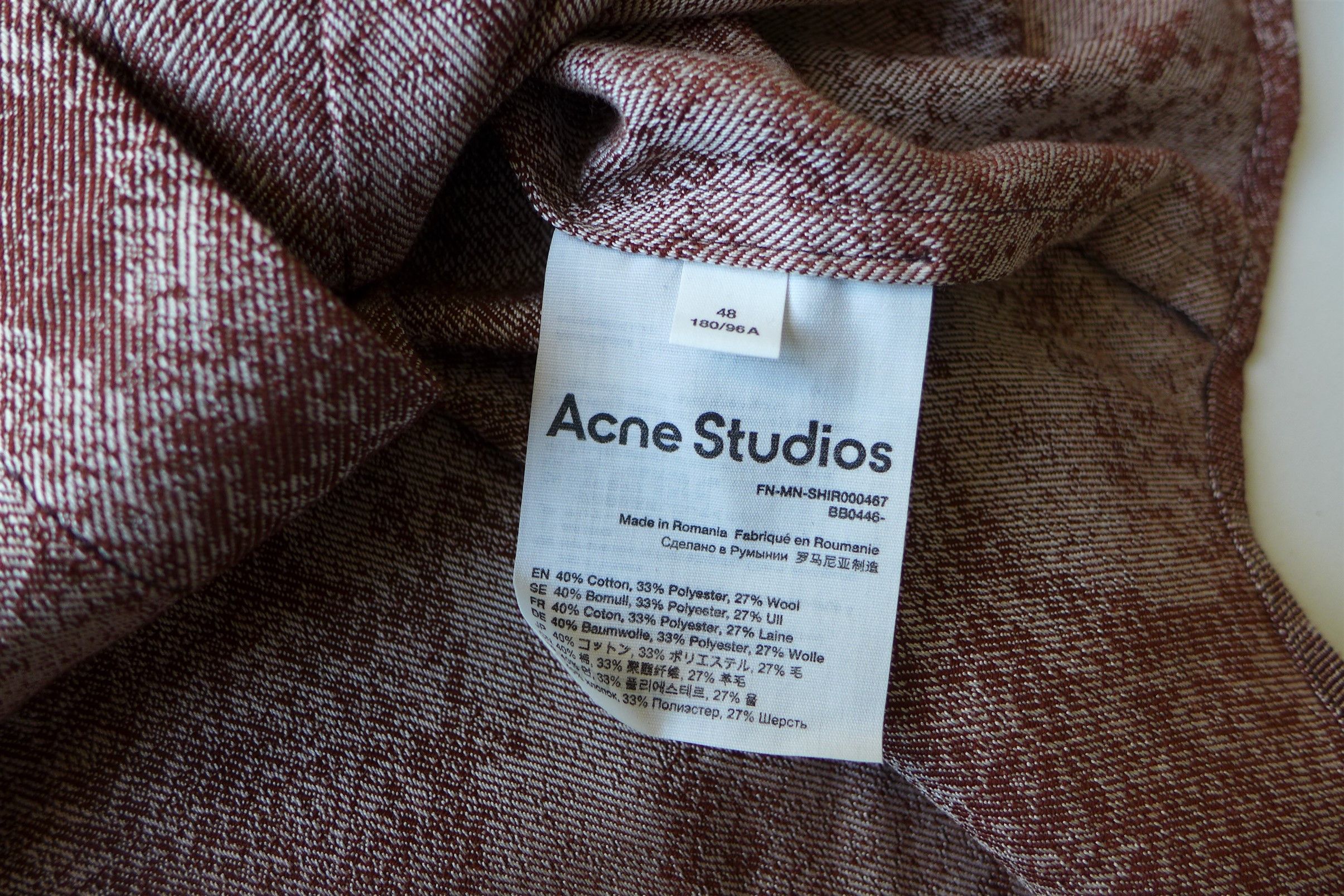 Acne Studios Acne Studios Python Print Shirt - Rust Red Size US M / EU 48-50 / 2 - 13 Thumbnail