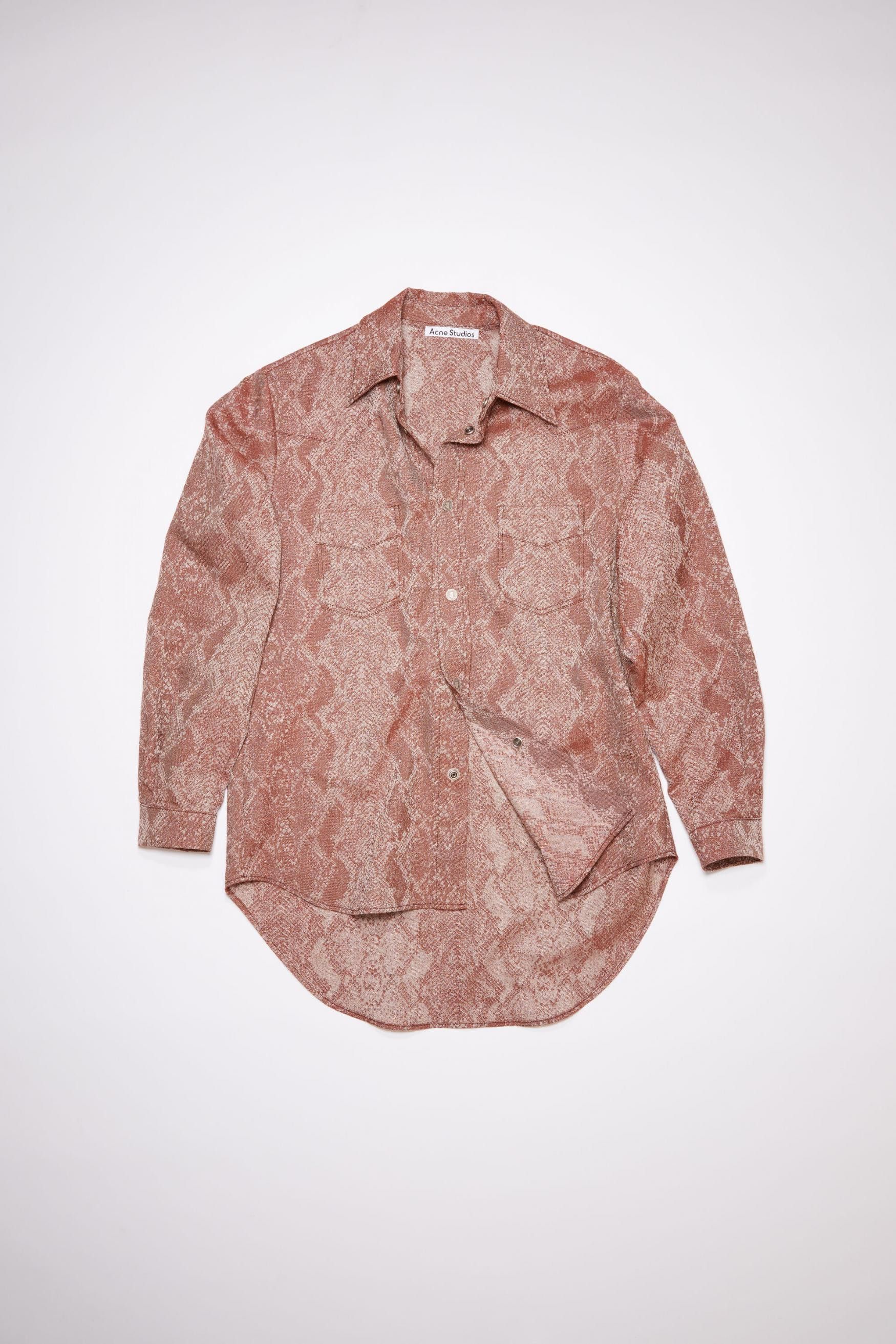 Acne Studios Acne Studios Python Print Shirt - Rust Red Size US M / EU 48-50 / 2 - 6 Thumbnail