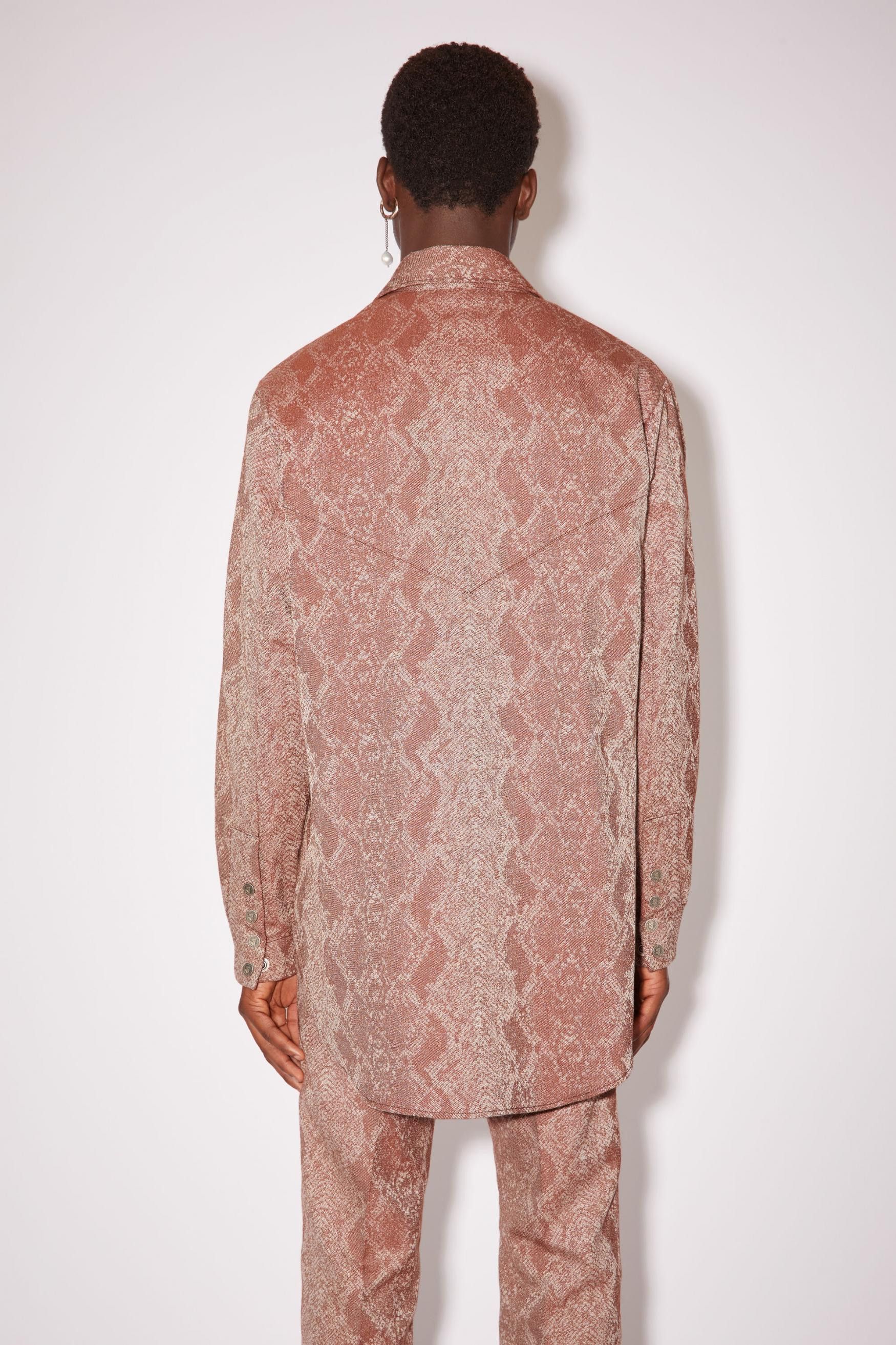 Acne Studios Acne Studios Python Print Shirt - Rust Red Size US M / EU 48-50 / 2 - 2 Thumbnail